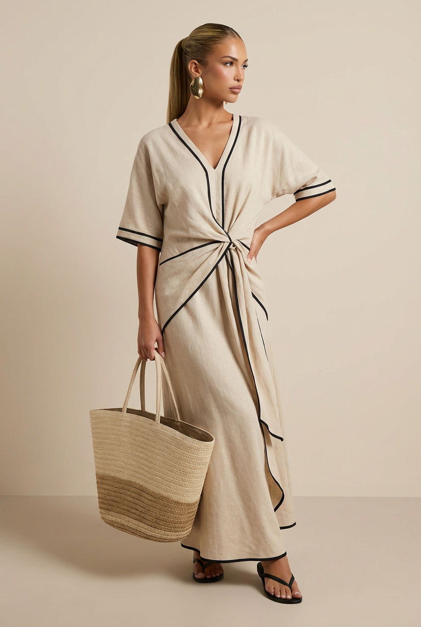 Valérinne Cassia Draped Midi Dress