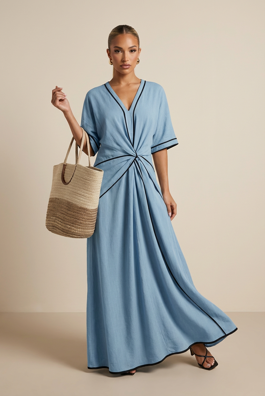 Valérinne Cassia Draped Midi Dress