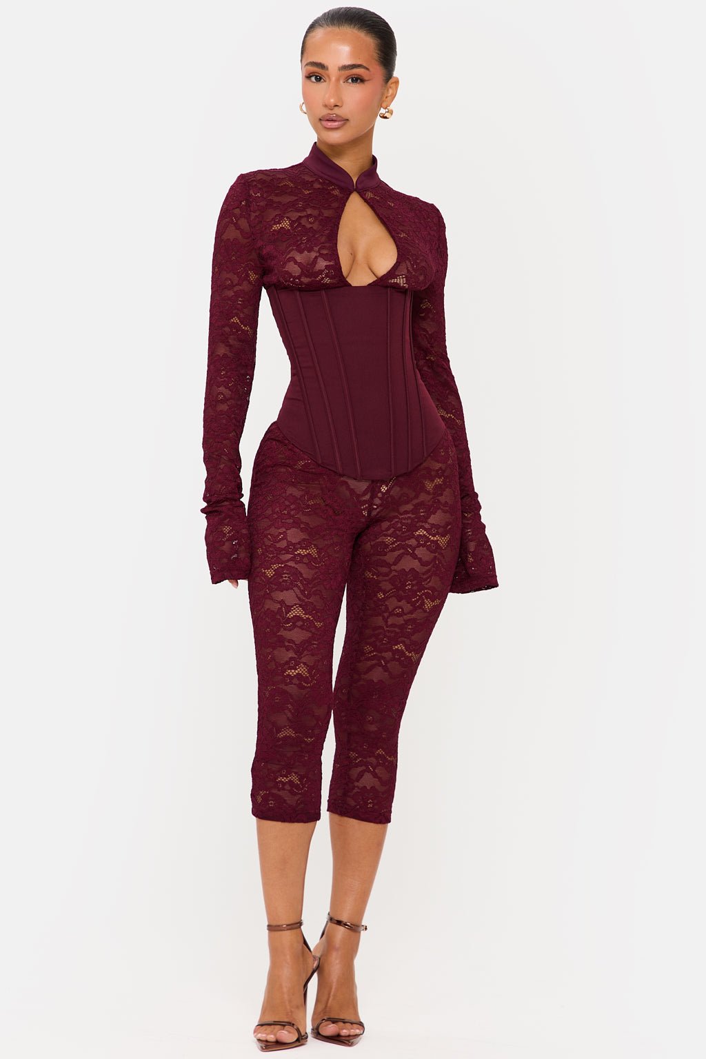 Valérinne Lace Corset Capri Jumpsuit