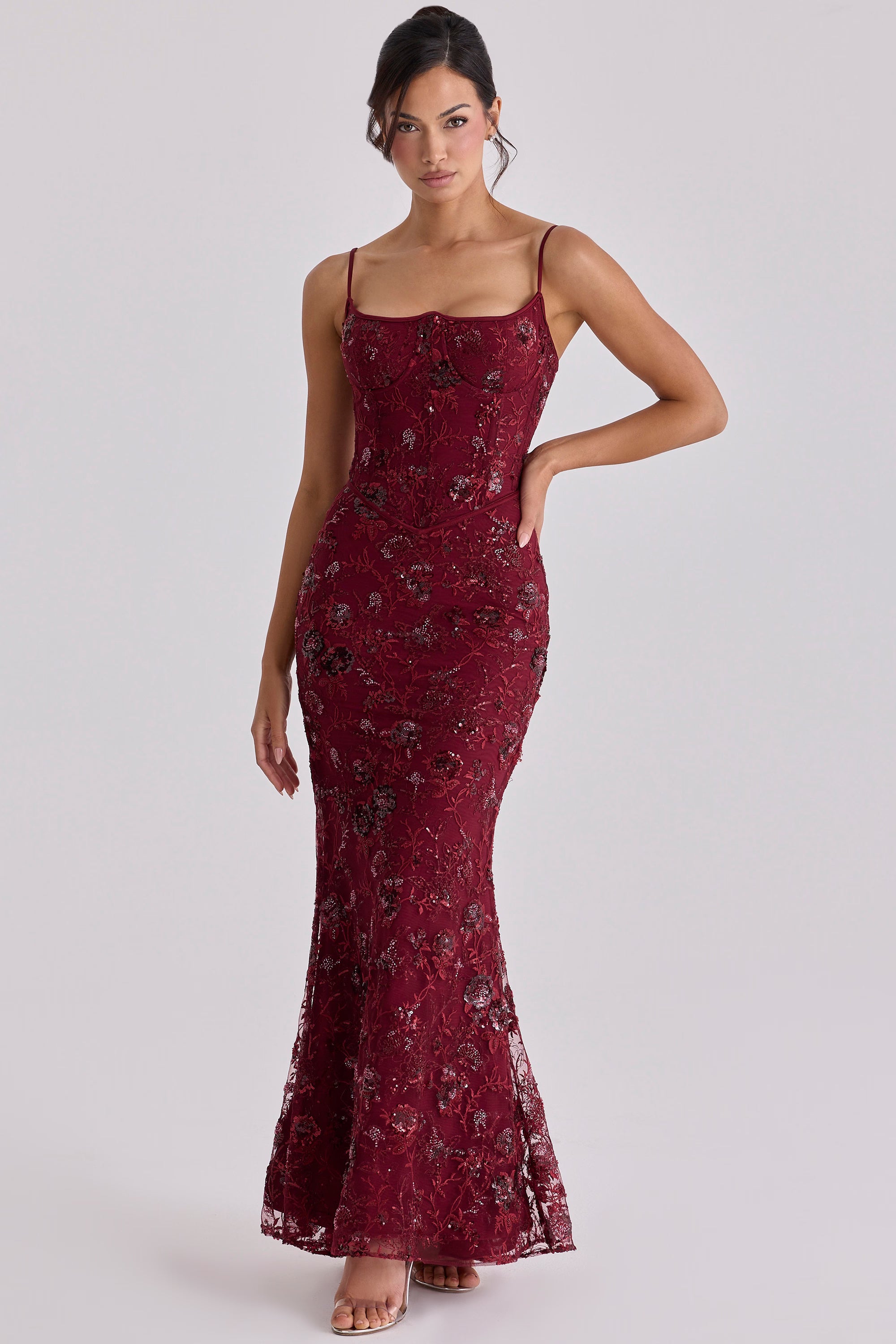 Valérinne Naïma Embellished Corset Maxi Dress