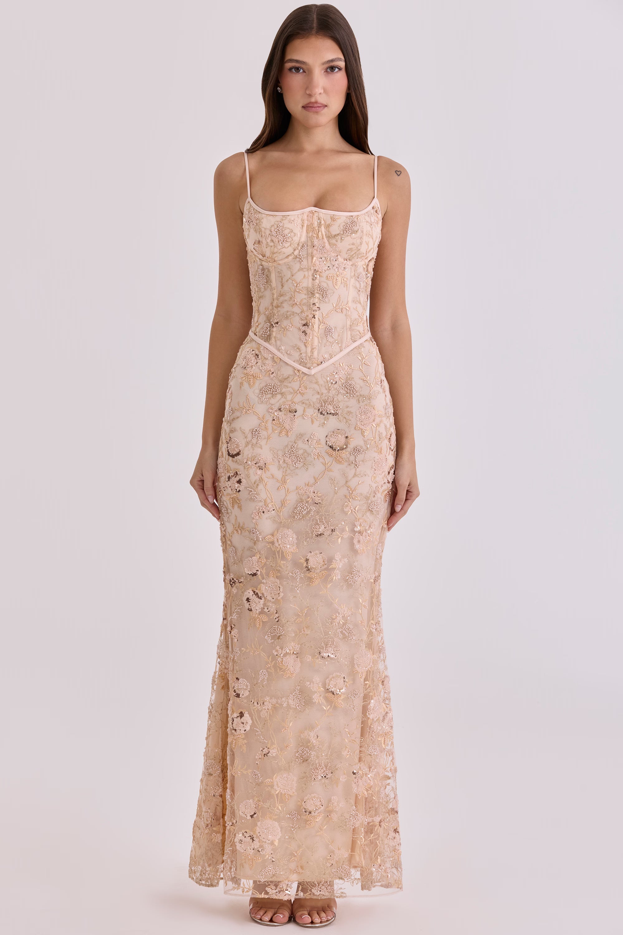 Valérinne Naïma Embellished Corset Maxi Dress