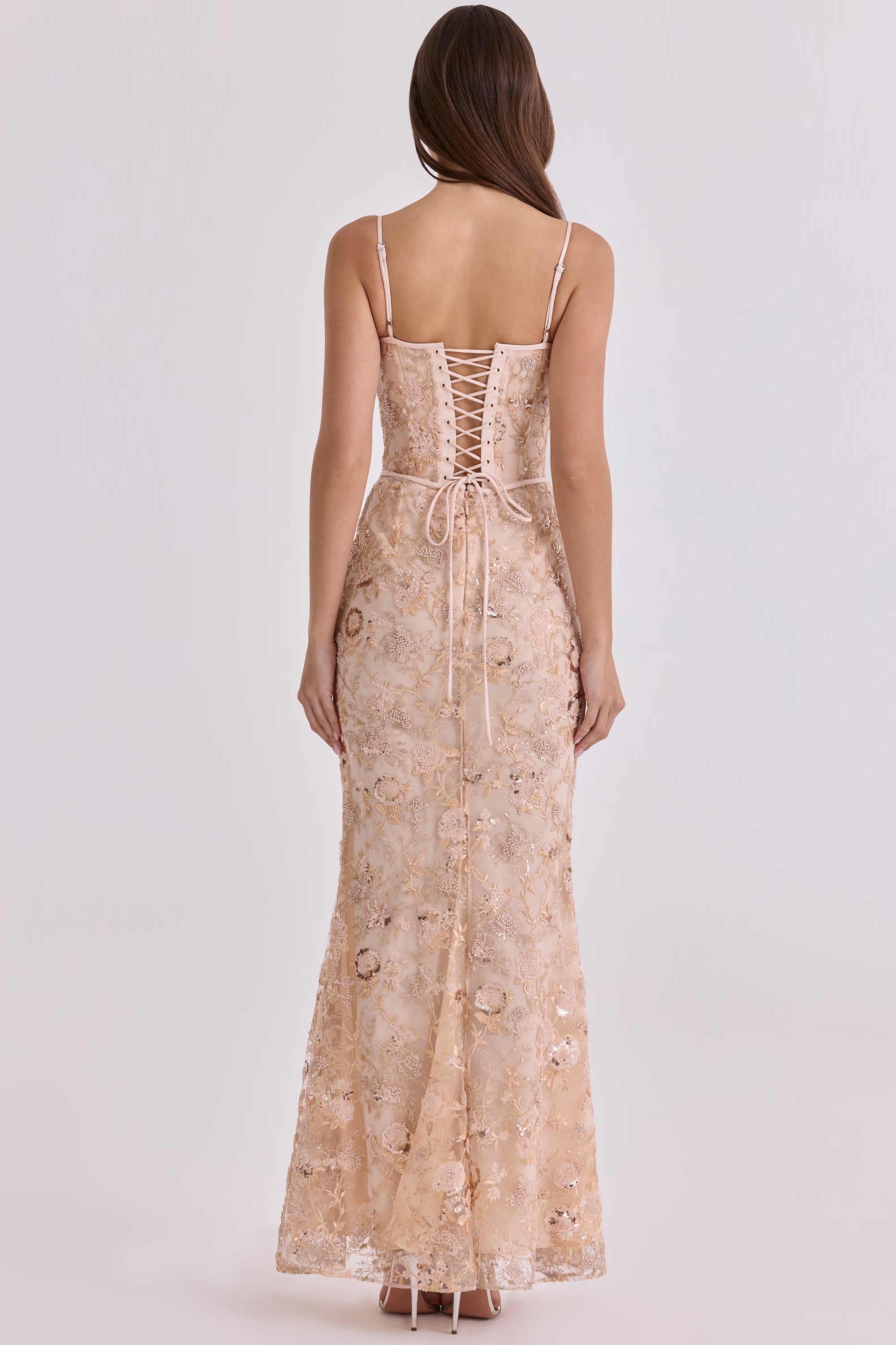 Valérinne Naïma Embellished Corset Maxi Dress