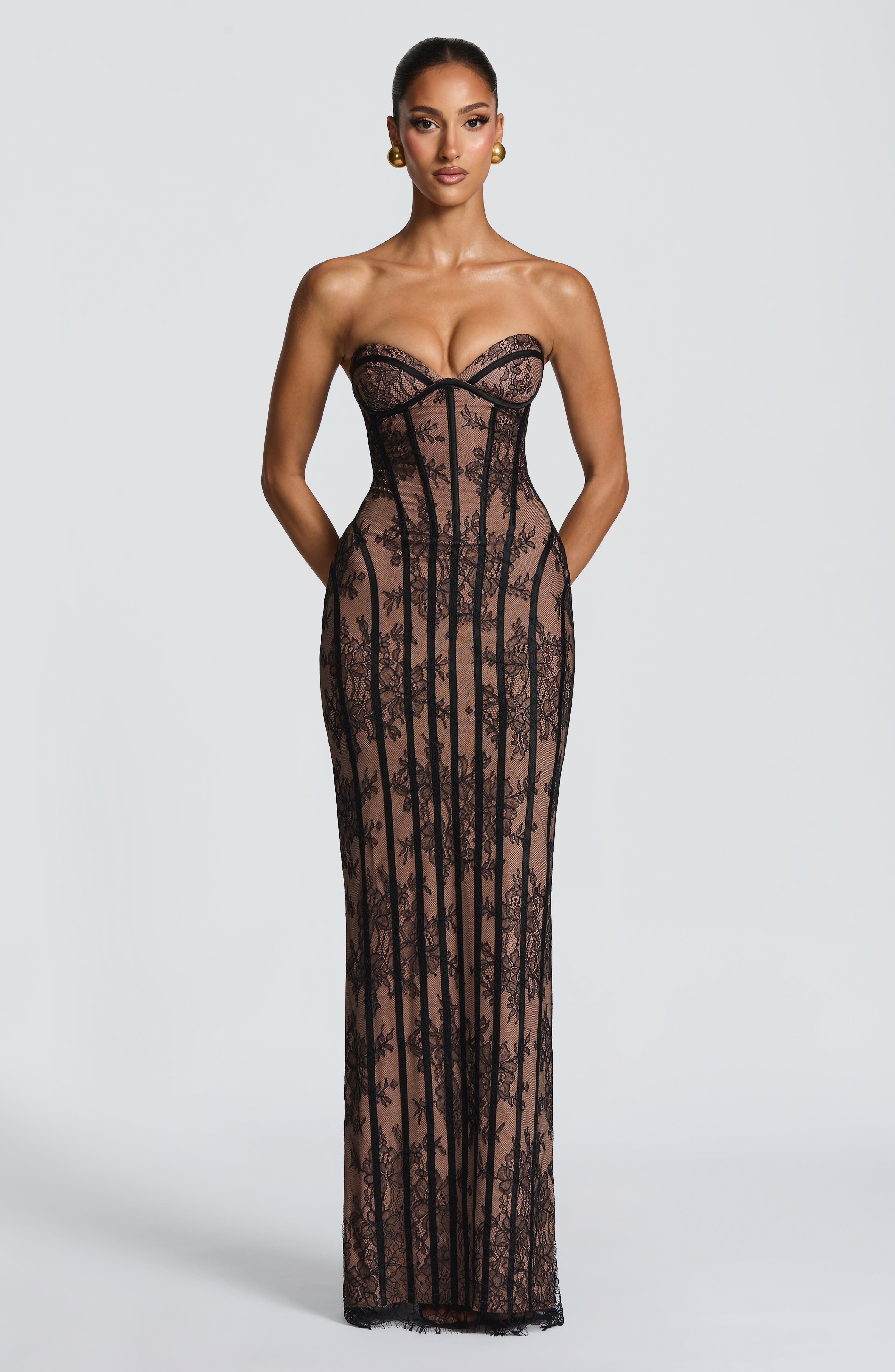 Valérinne Lace Corset Maxi Dress