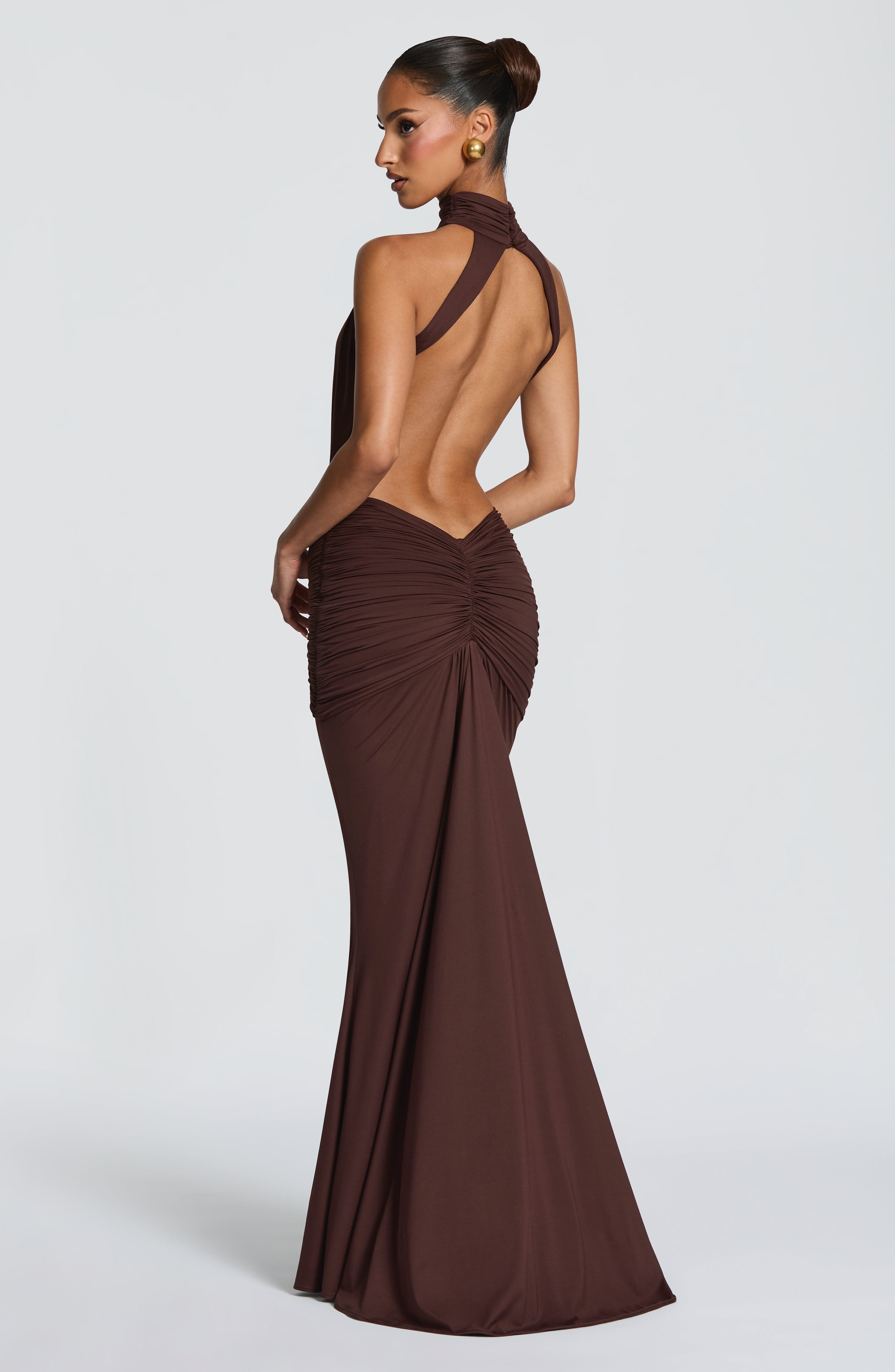 Valérinne Thaléa Ruched Cutout Maxi Dress