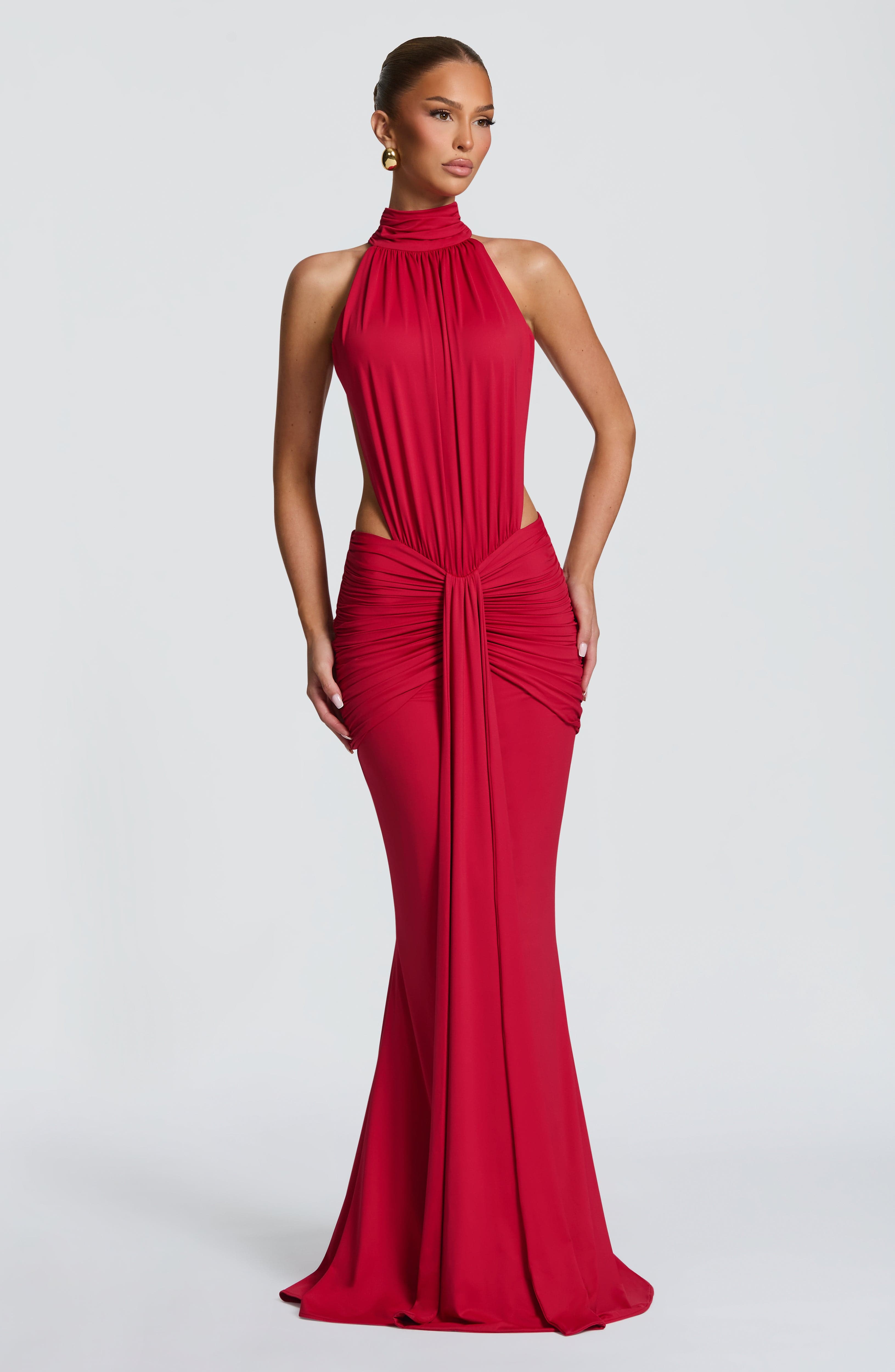 Valérinne Thaléa Ruched Cutout Maxi Dress