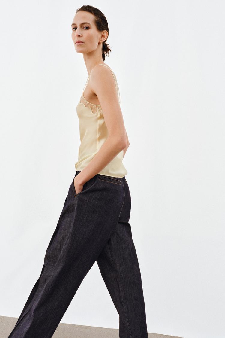 Valérinne Satin Lace Detail Top