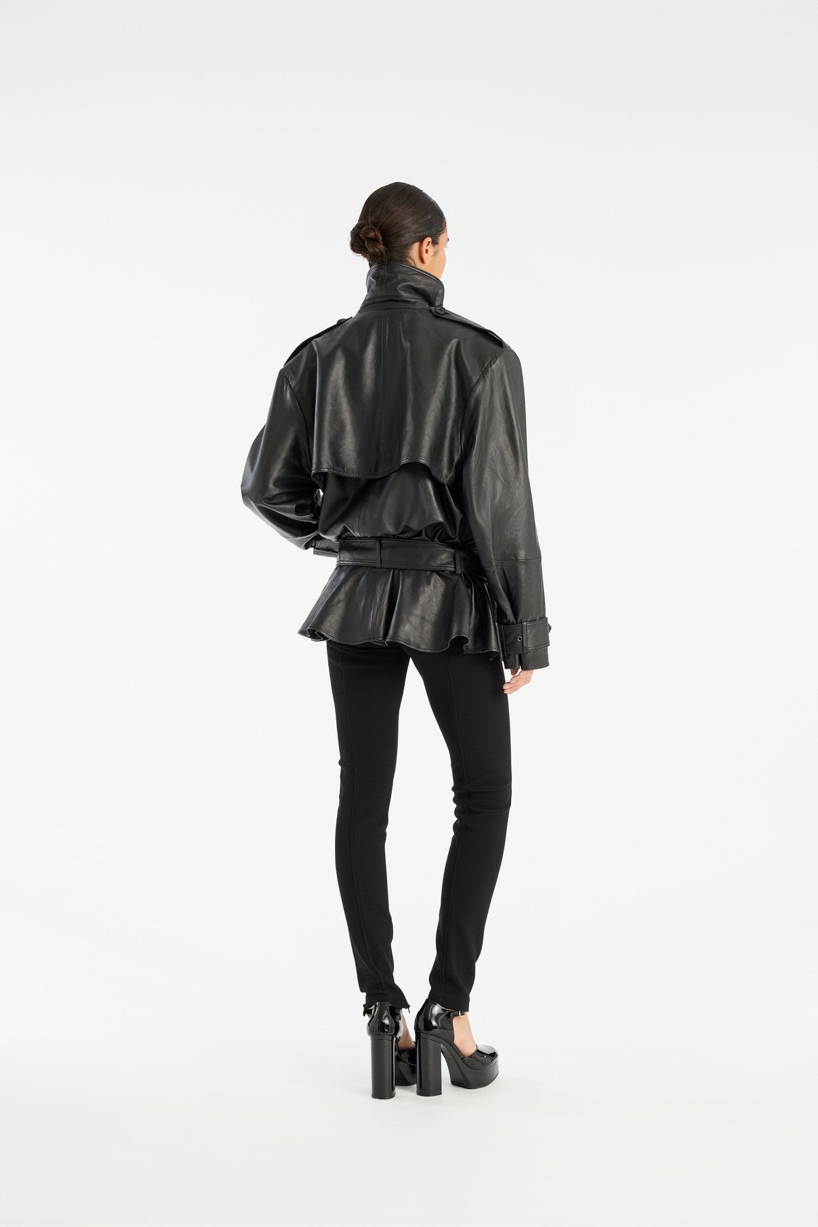 Valérinne Seraphina Peplum Leather Jacket