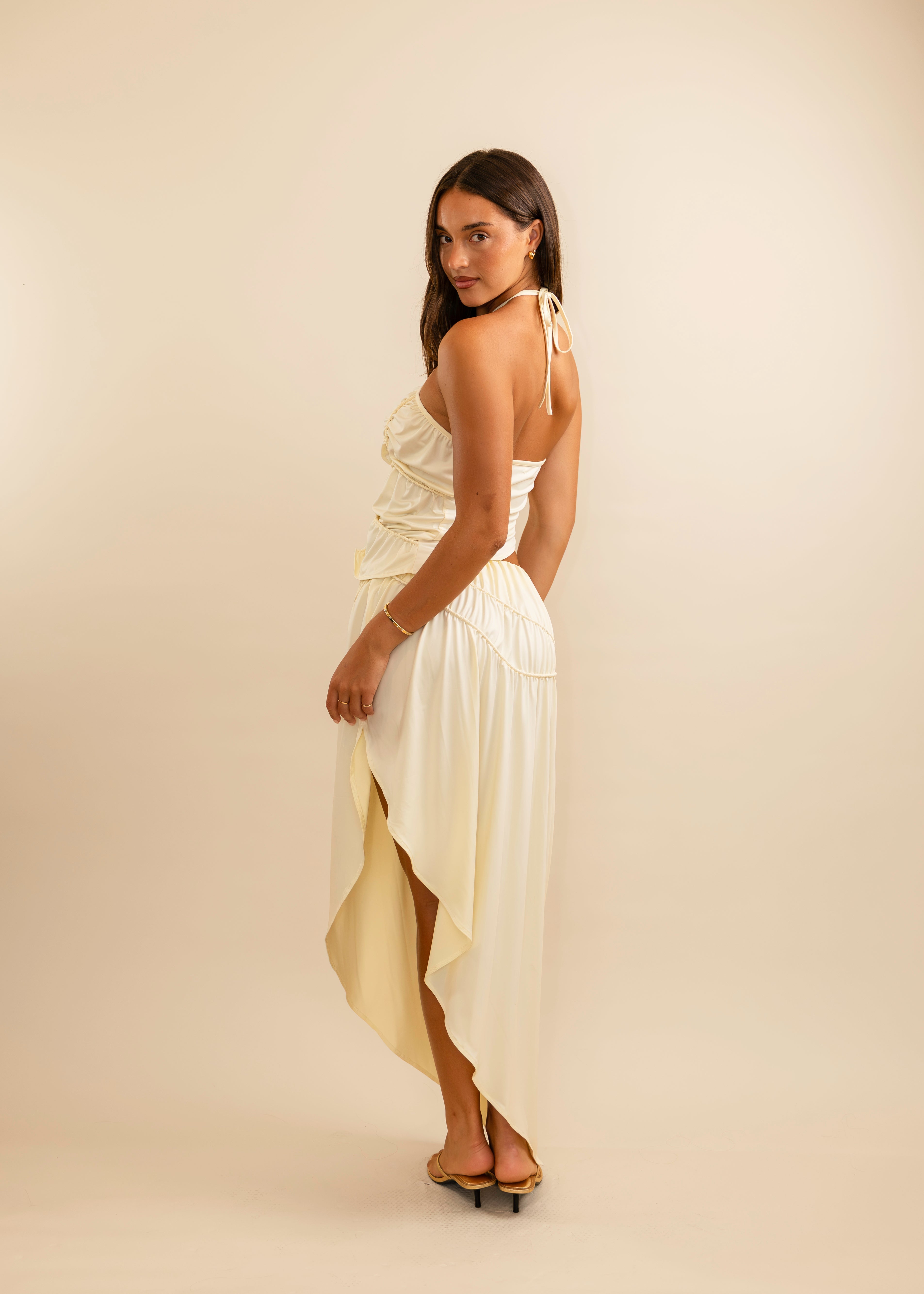 Valérinne Fleur Asymmetric Midi Skirt