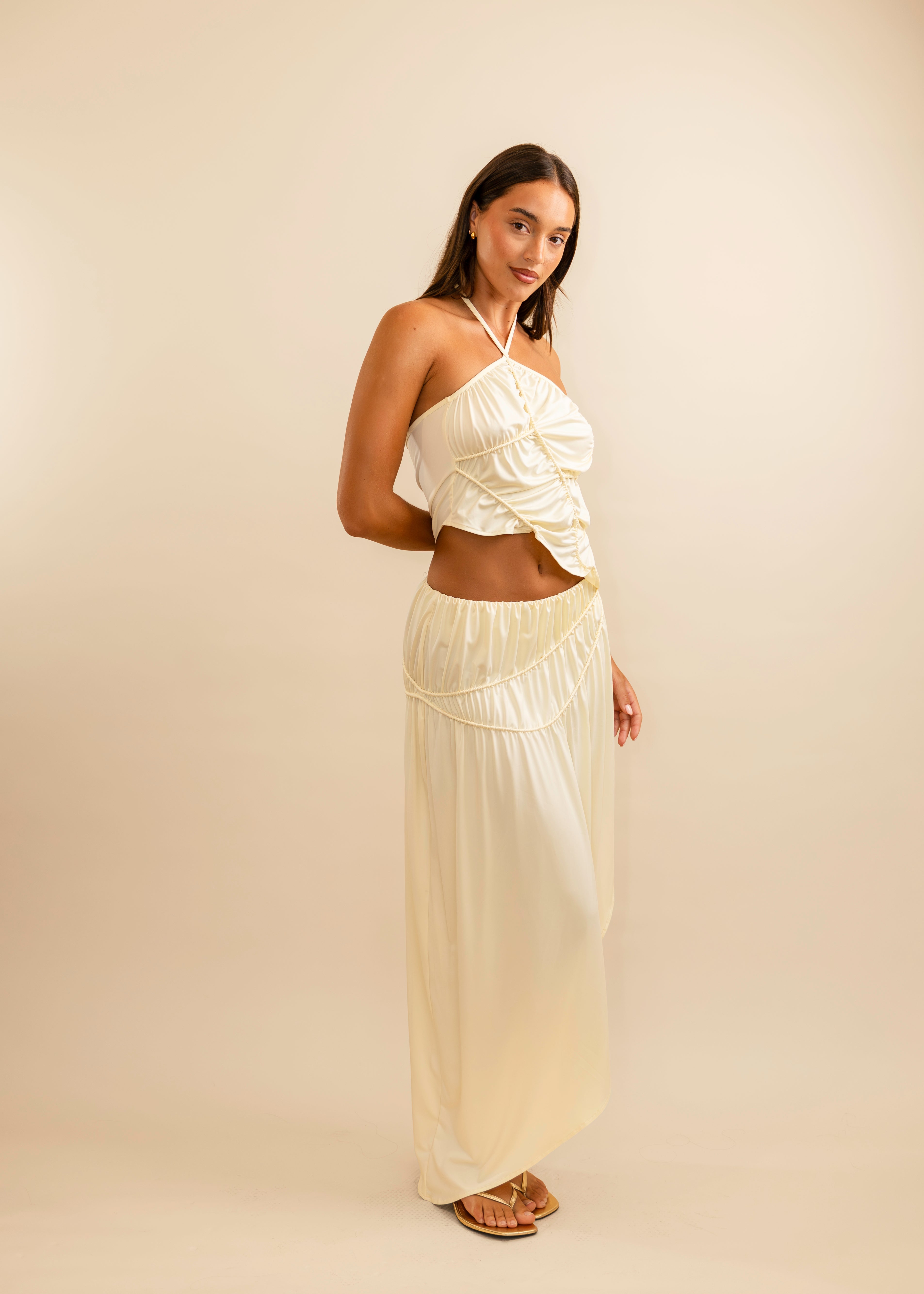 Valérinne Fleur Asymmetric Midi Skirt