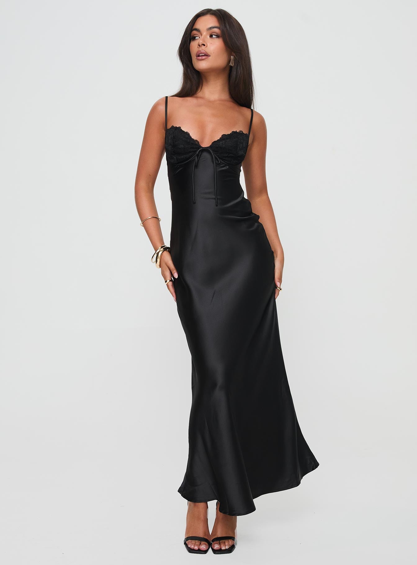 Valérinne Fadéa Bias-Cut Satin Maxi Dress