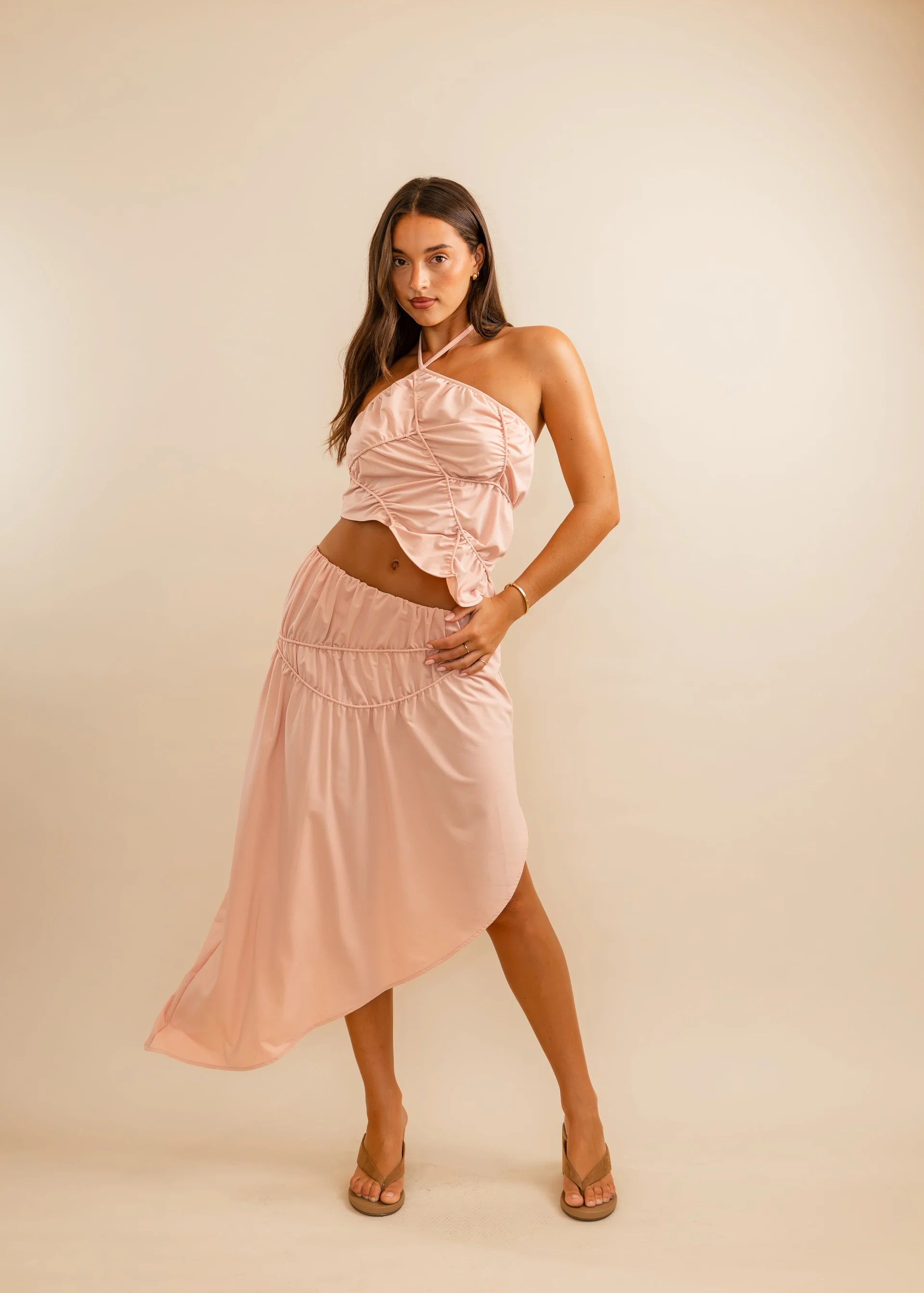 Valérinne Fleur Asymmetric Halter Top