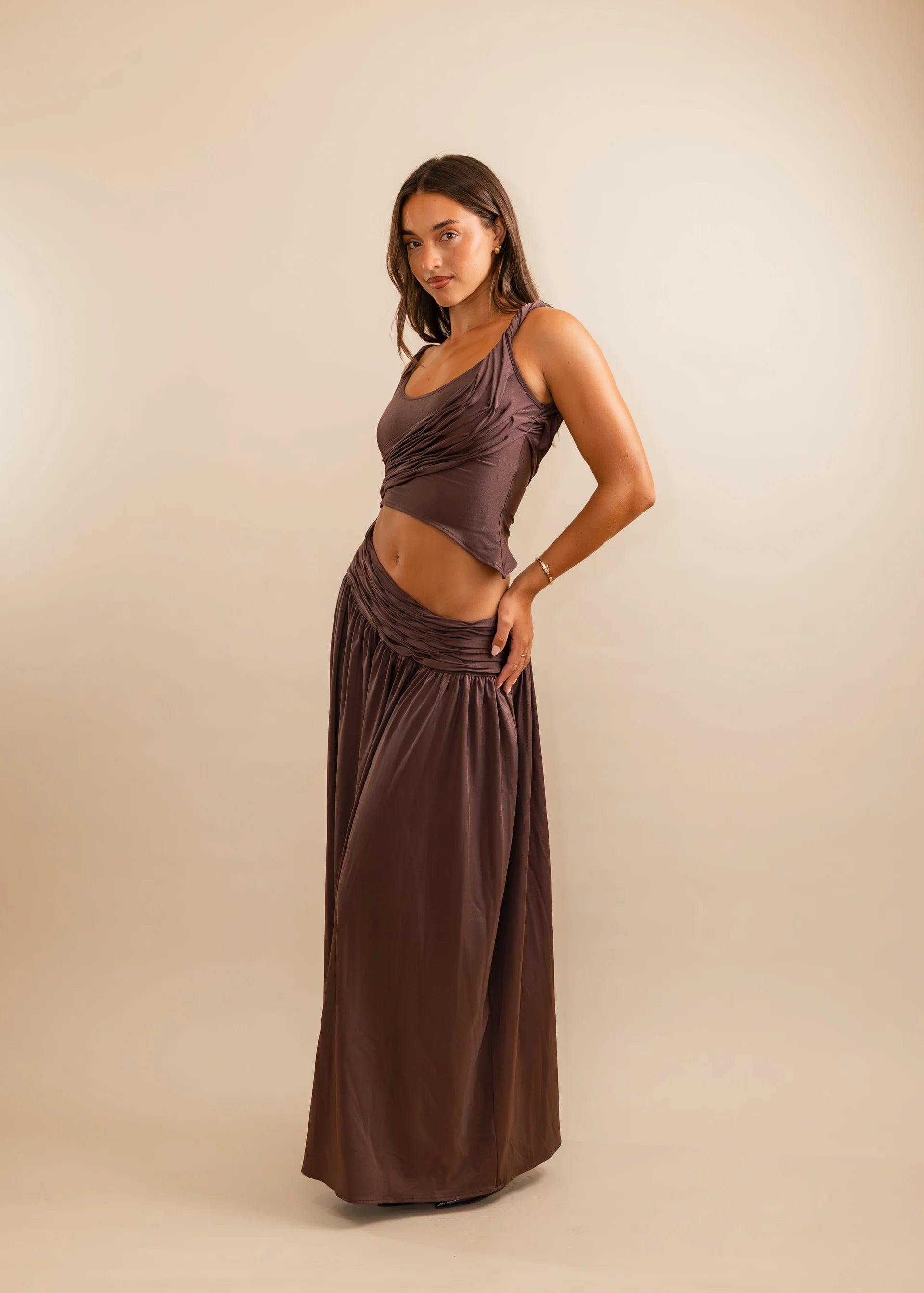Valérinne Calypso Ruched Maxi Set