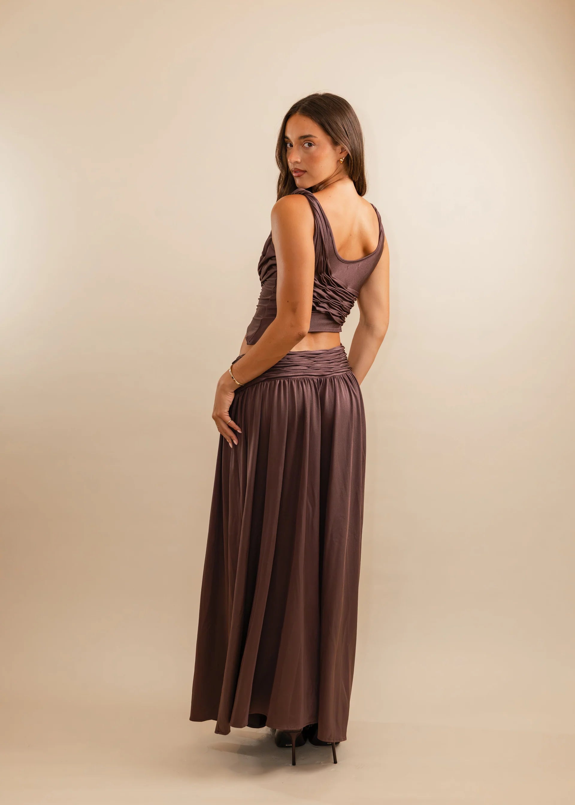 Valérinne Calypso Ruched Maxi Set