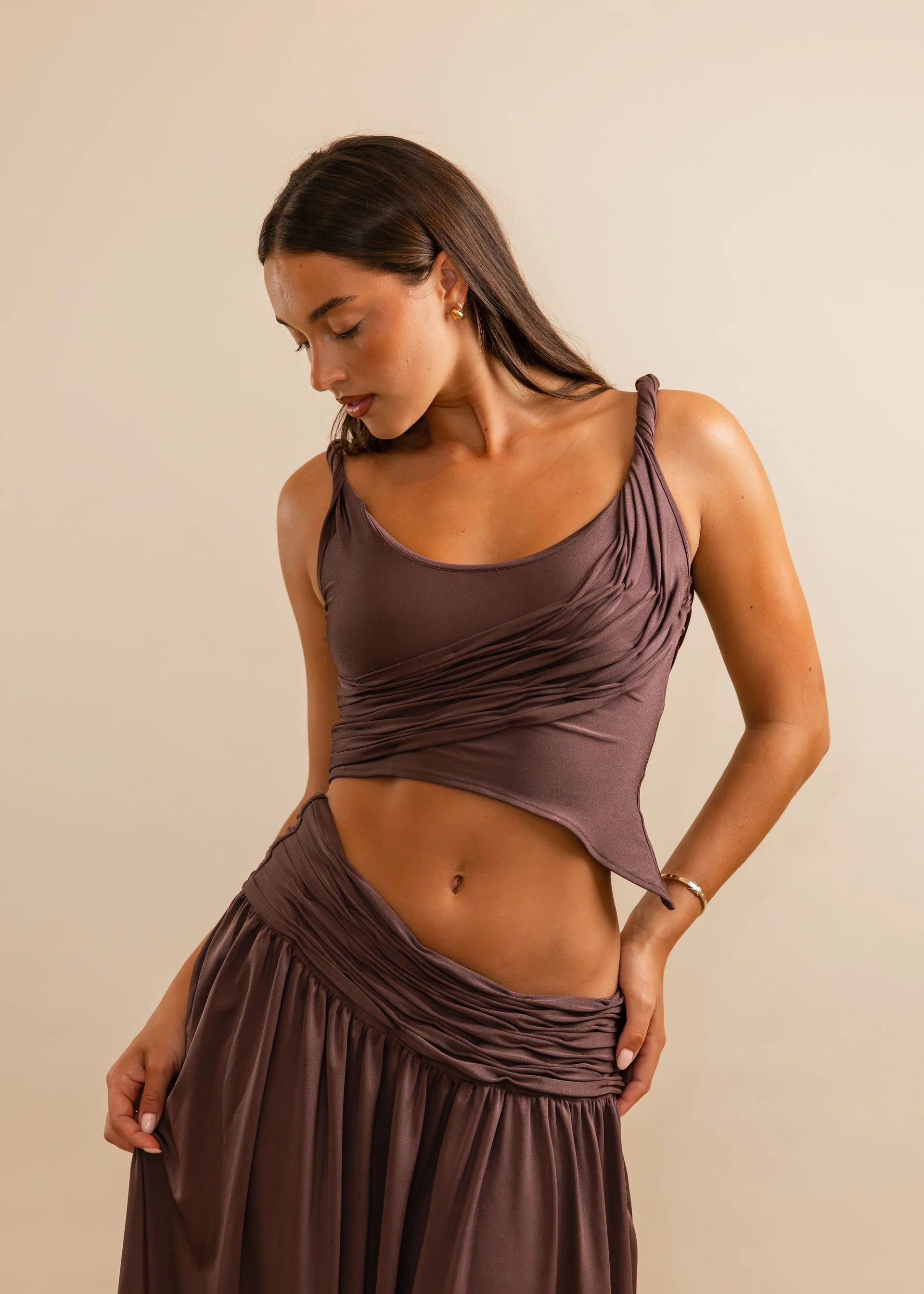 Valérinne Calypso Ruched Maxi Set