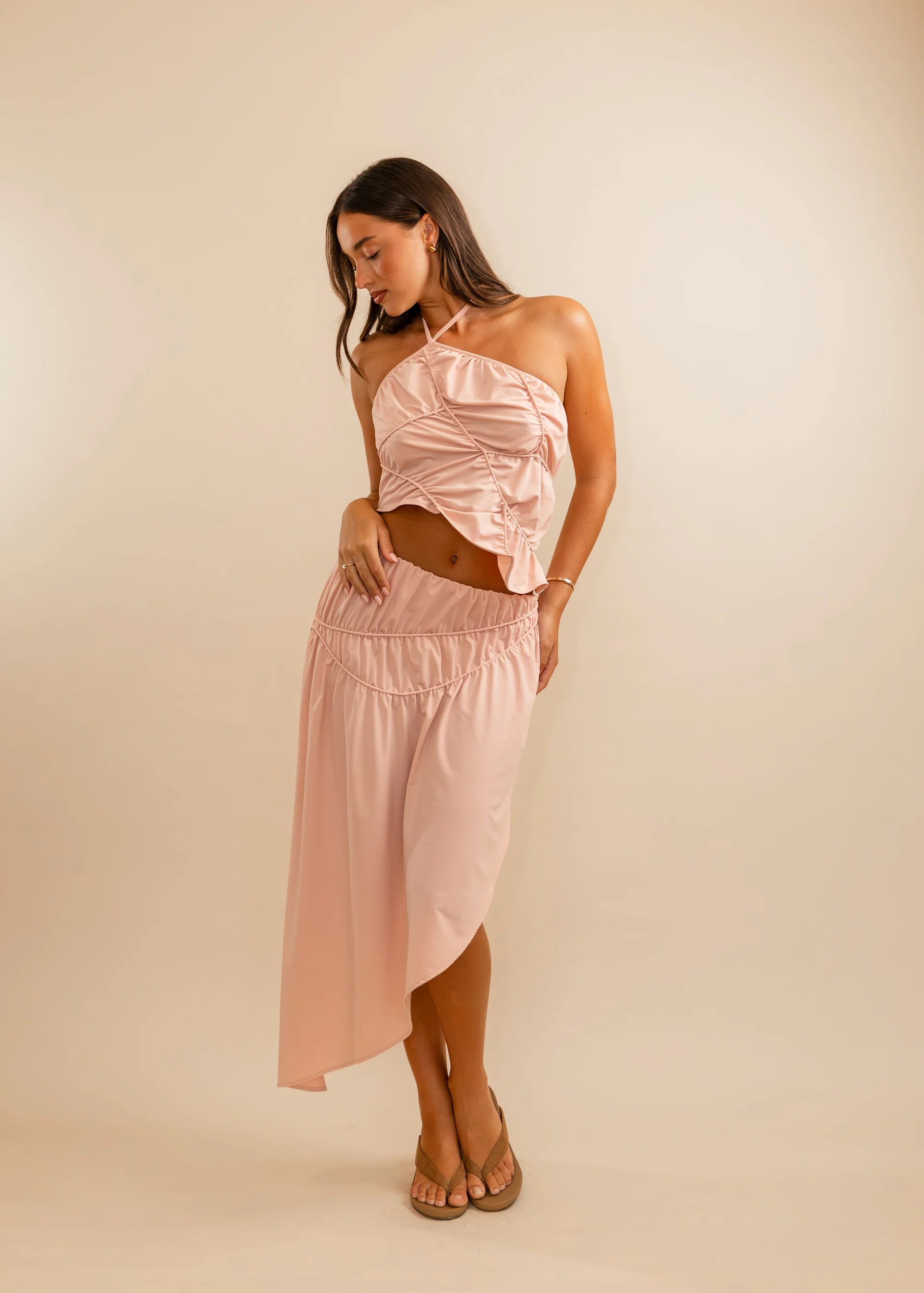 Valérinne Fleur Asymmetric Midi Skirt