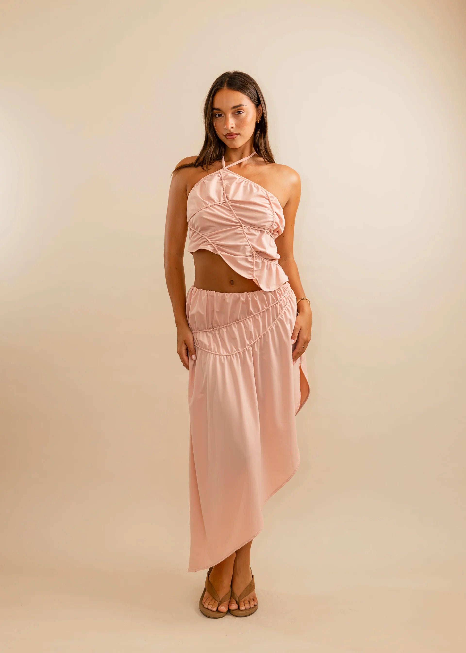 Valérinne Fleur Asymmetric Midi Skirt