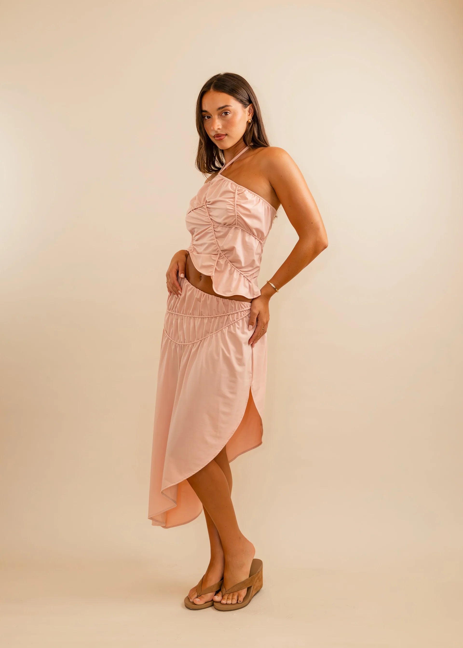 Valérinne Fleur Asymmetric Midi Skirt