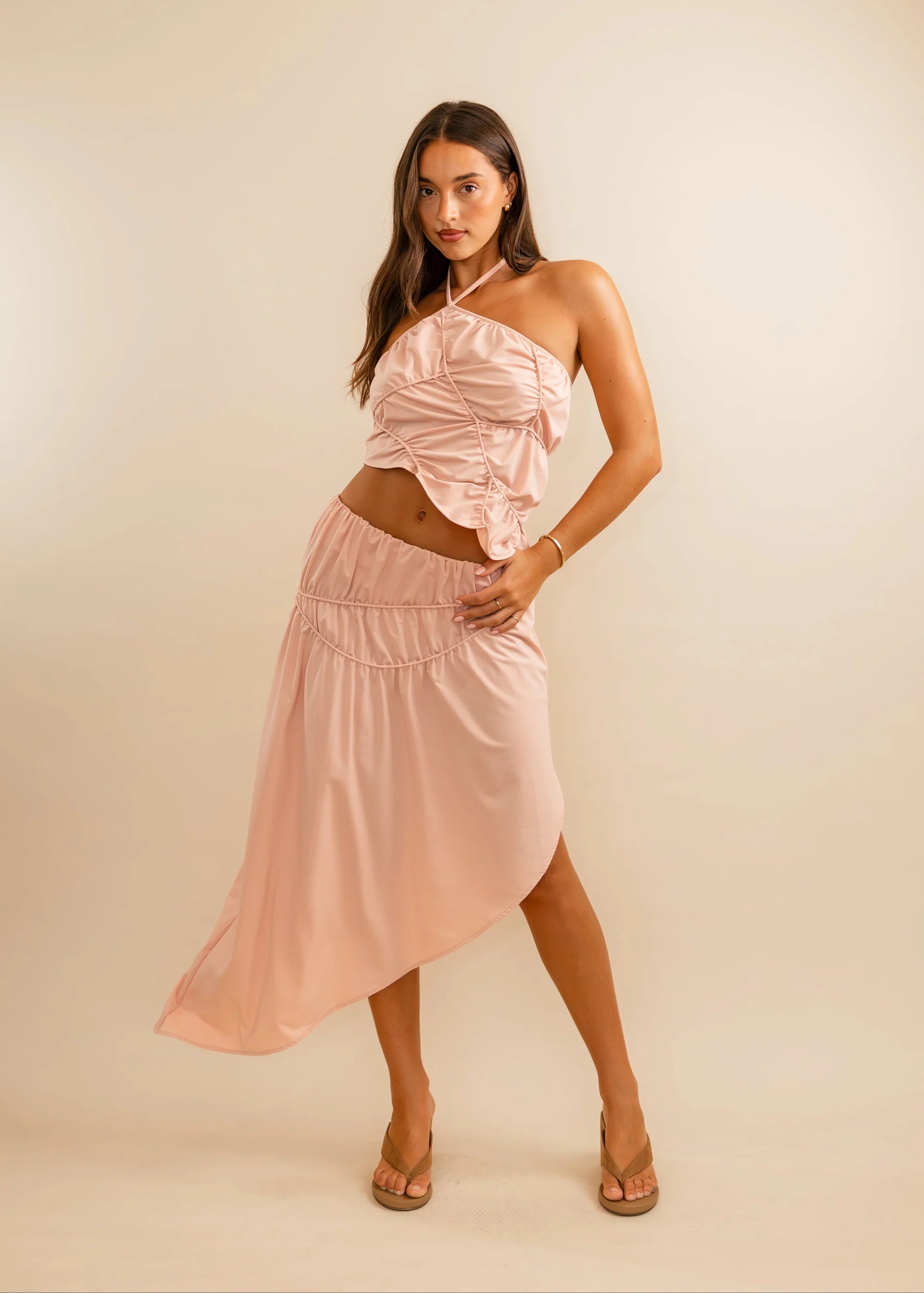 Valérinne Fleur Asymmetric Midi Skirt