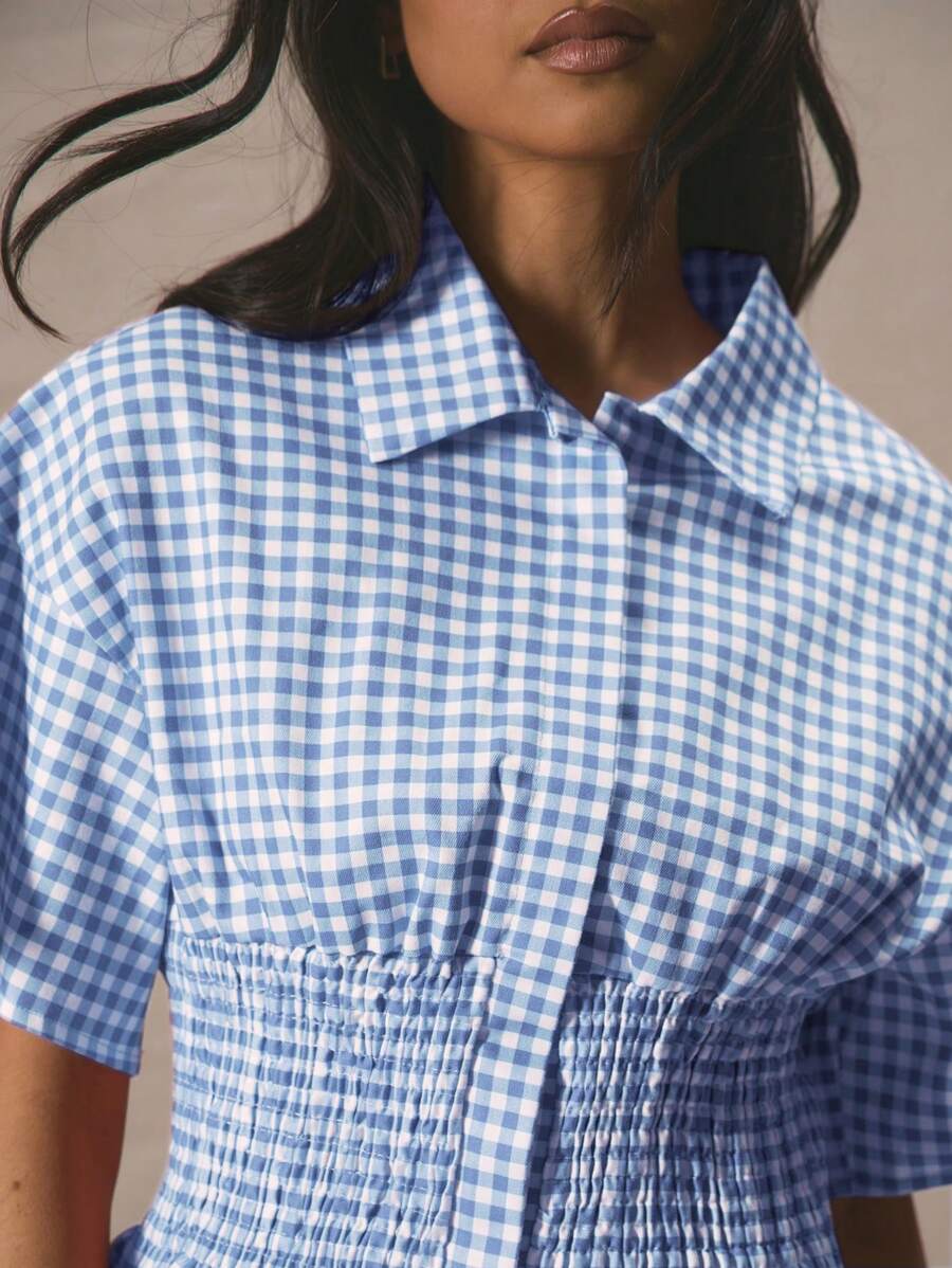Valérinne Gingham Smocked Set