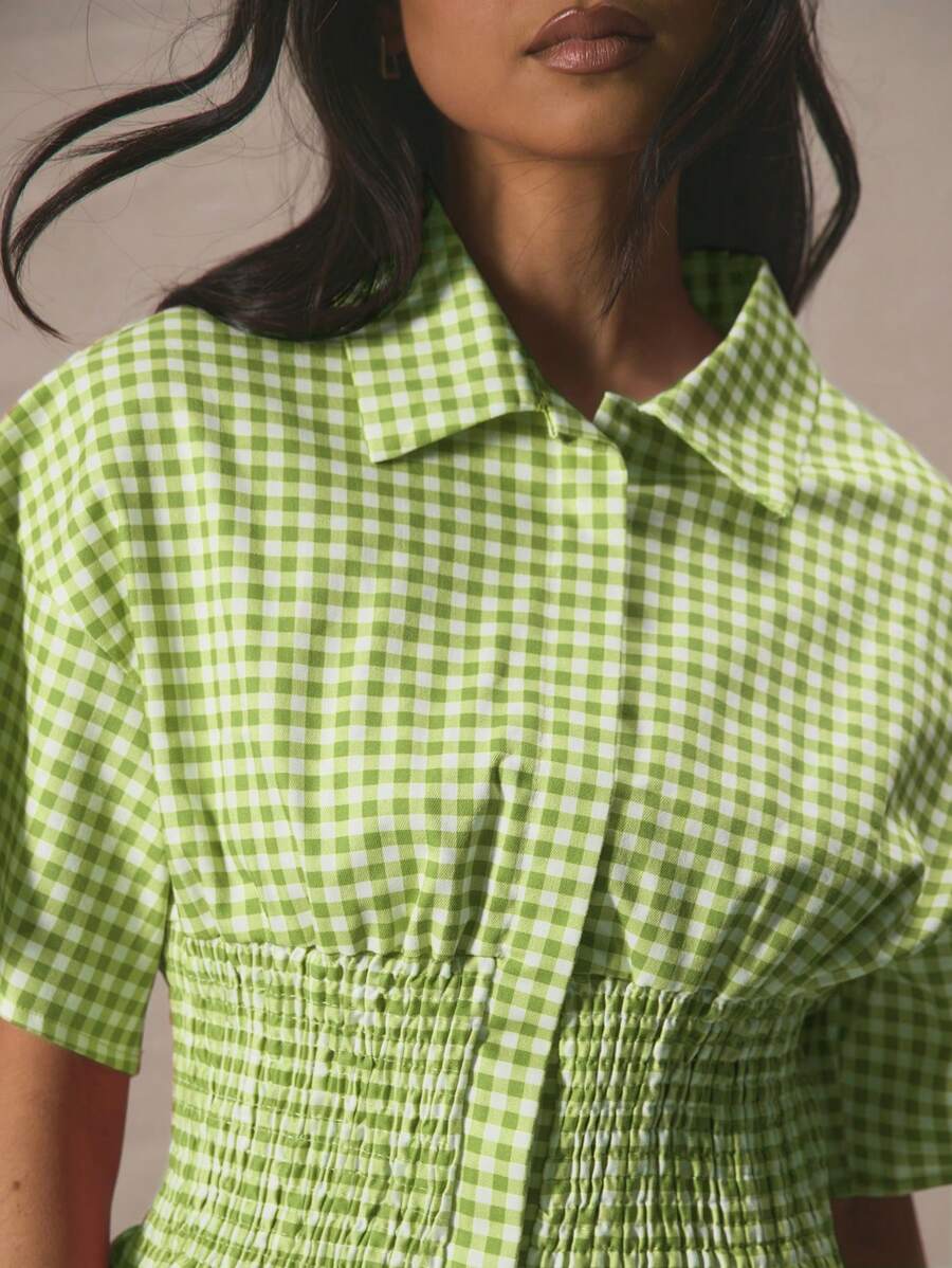 Valérinne Gingham Smocked Set