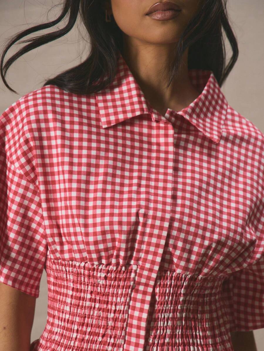 Valérinne Gingham Smocked Set