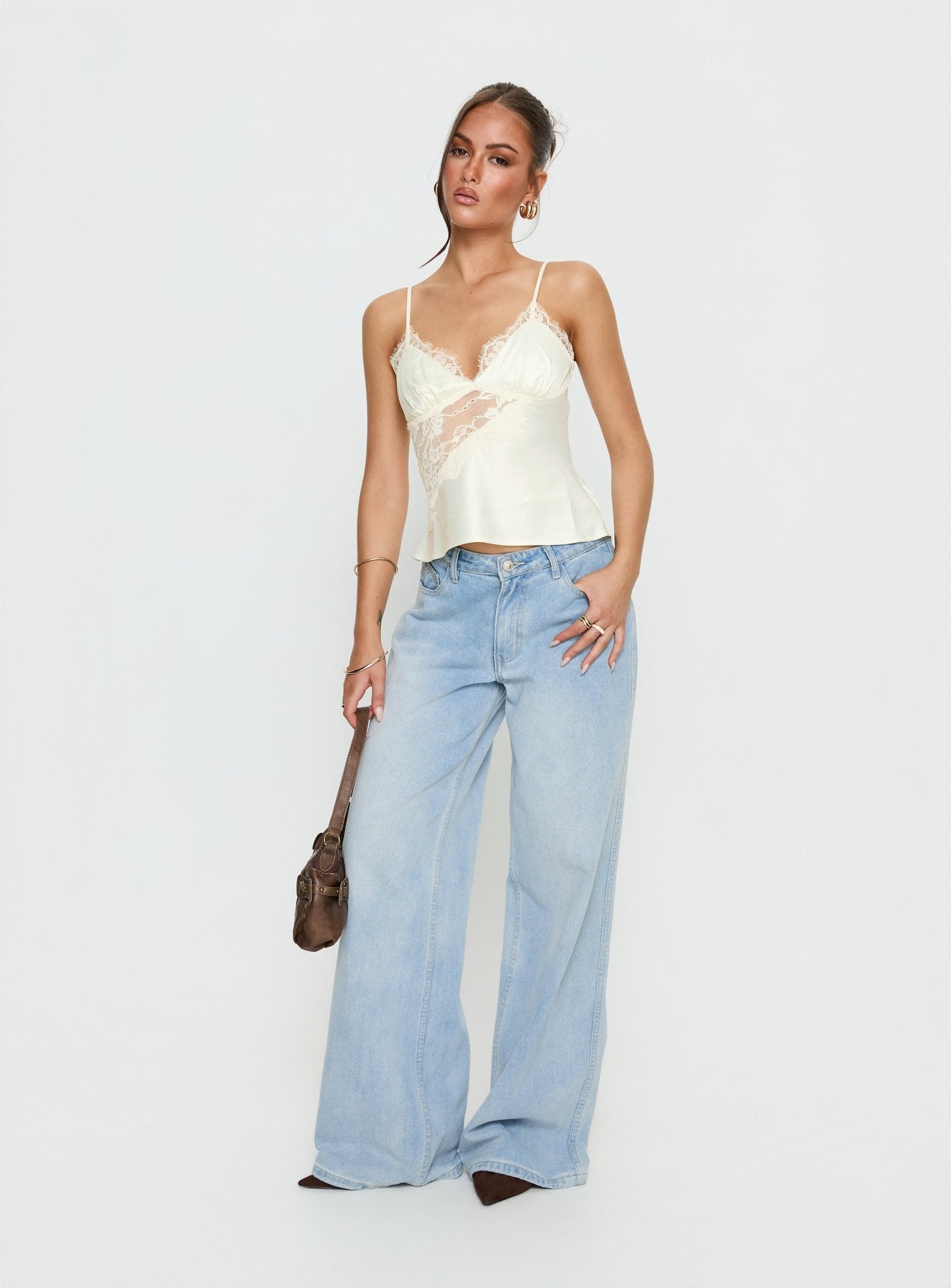 Valérinne Anoria Lace Satin Cami Top