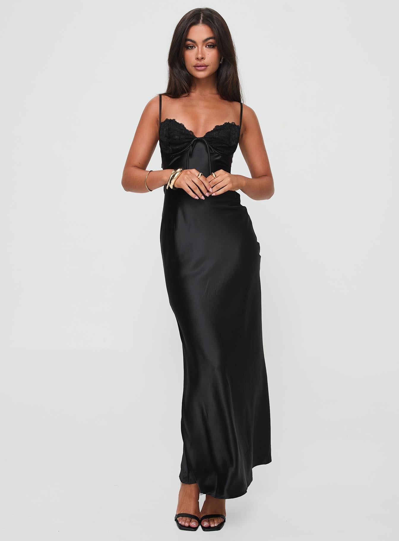 Valérinne Fadéa Bias-Cut Satin Maxi Dress