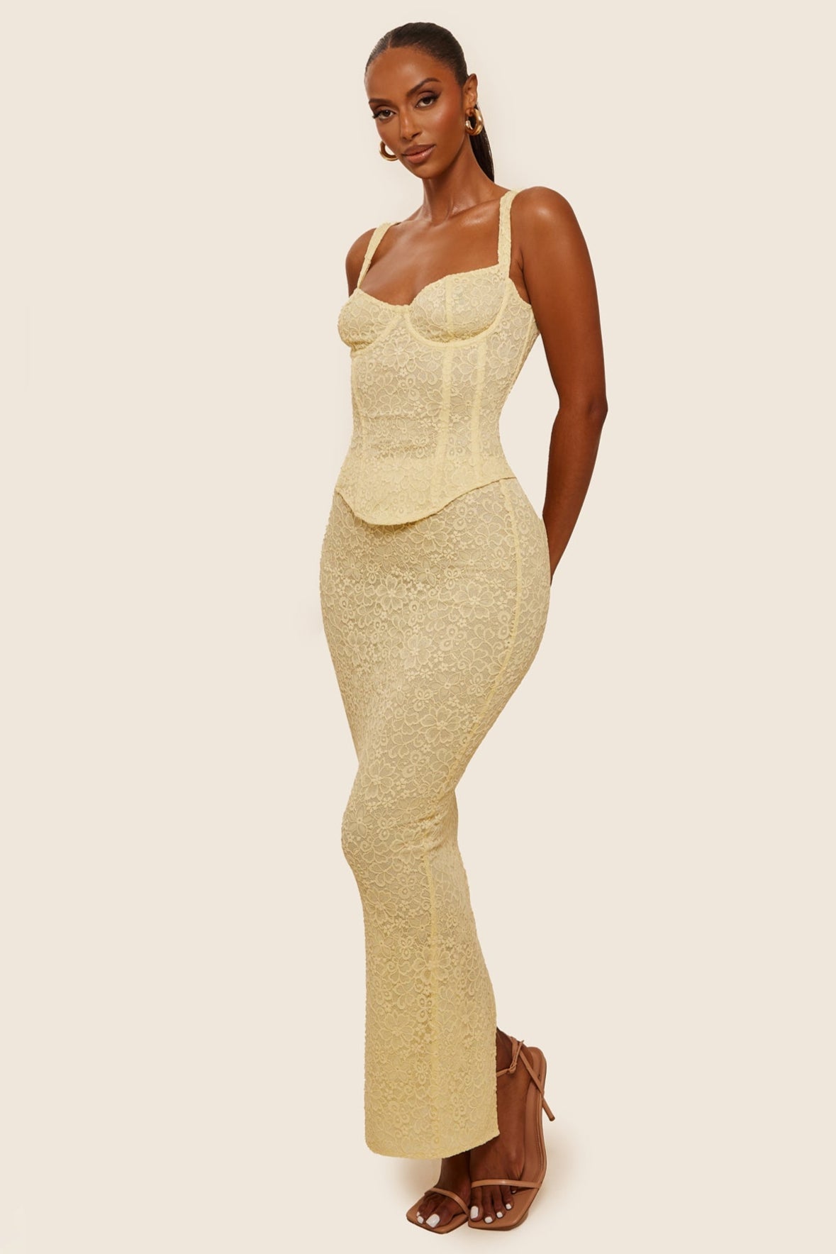 Valérinne Lace Corset Maxi Set