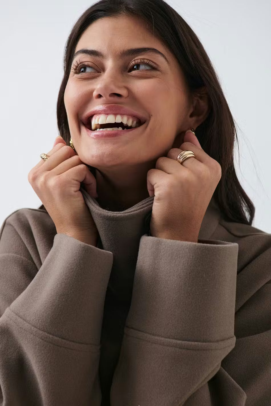 Valérinne Marin High-Neck Short Coat