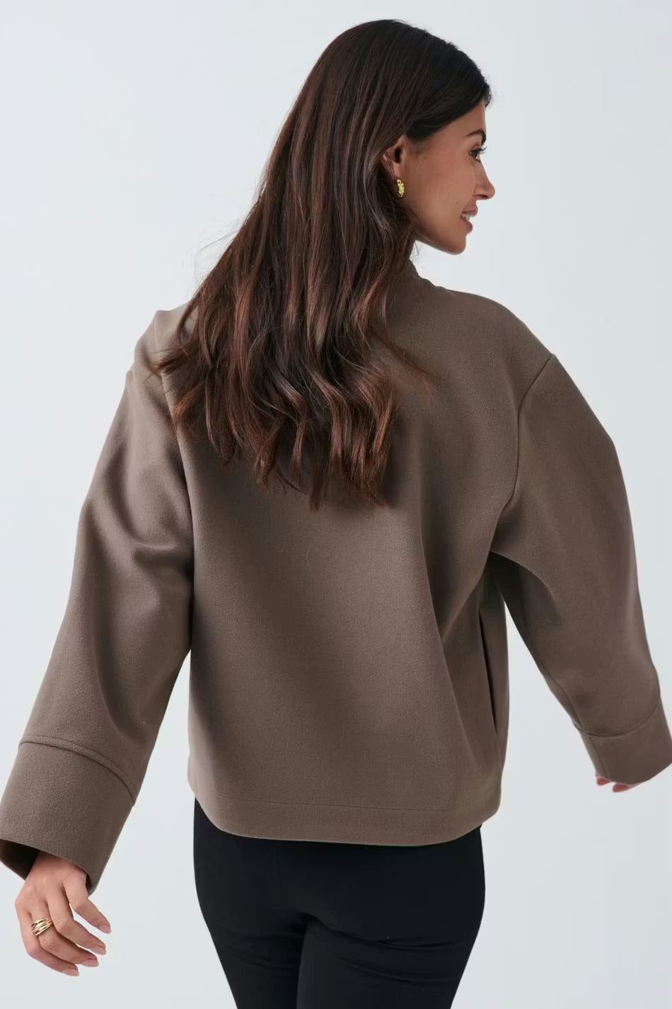 Valérinne Marin High-Neck Short Coat