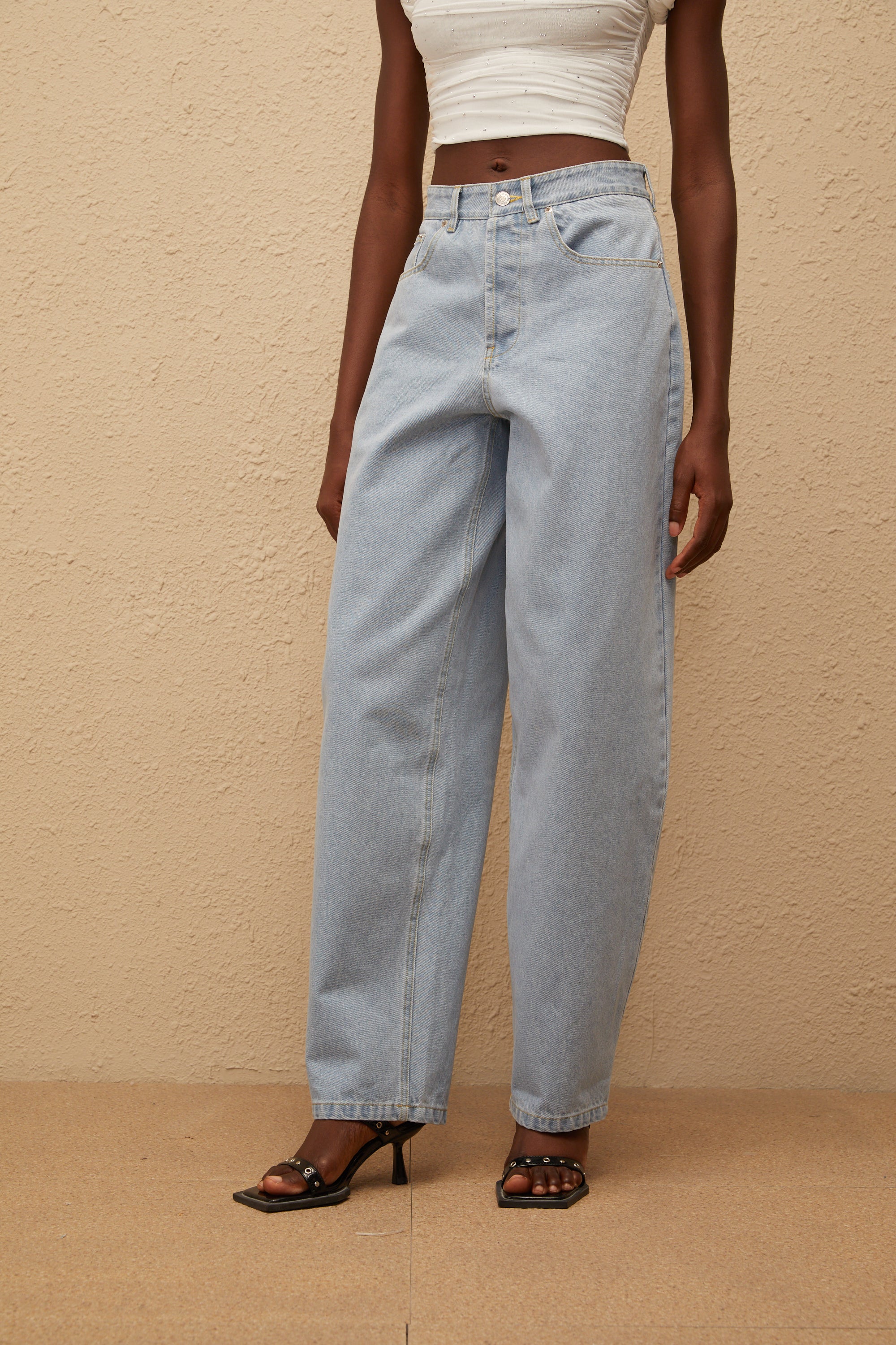 Valérinne Alix Lace-Up Wide-Leg Denim