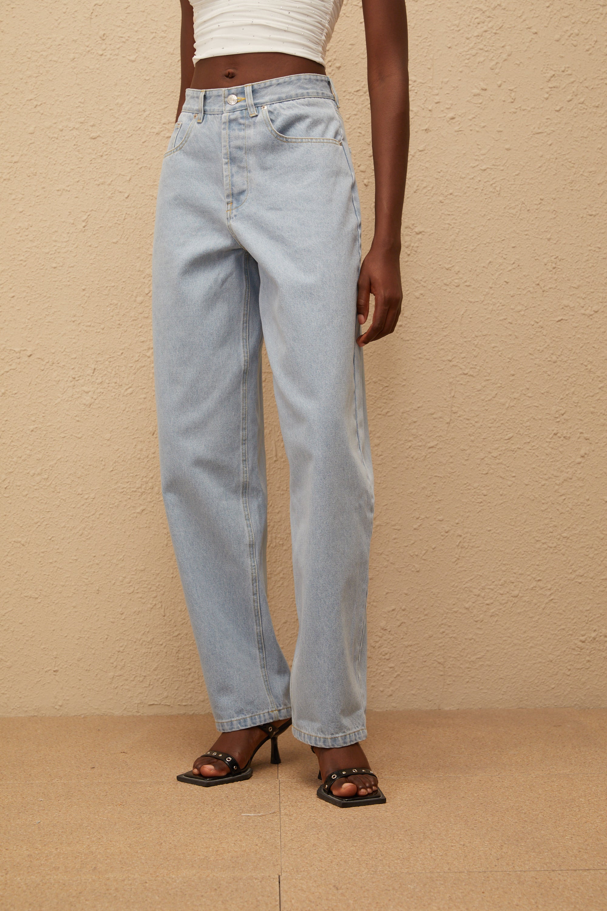 Valérinne Alix Lace-Up Wide-Leg Denim