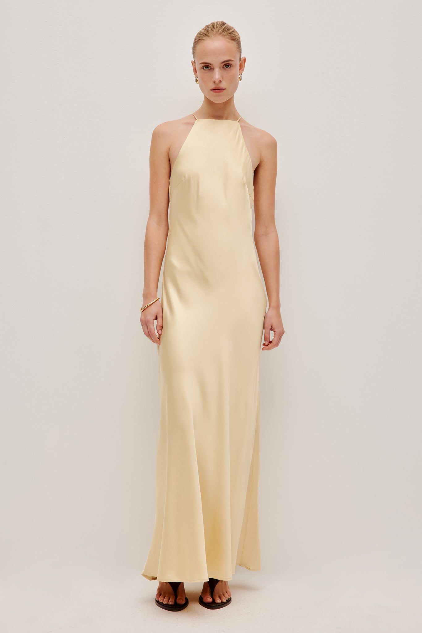 Valérinne Isadora Beaded Halter Maxi Dress