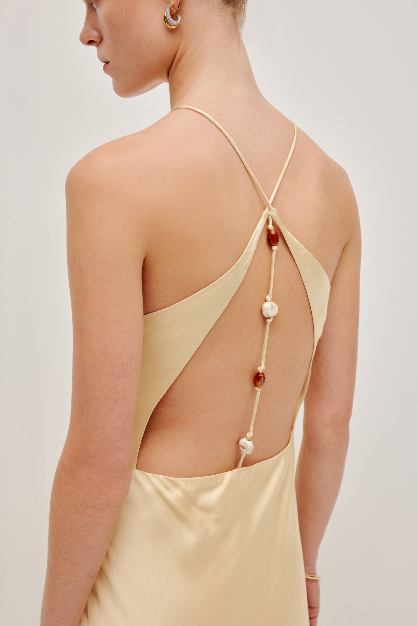 Valérinne Isadora Beaded Halter Maxi Dress