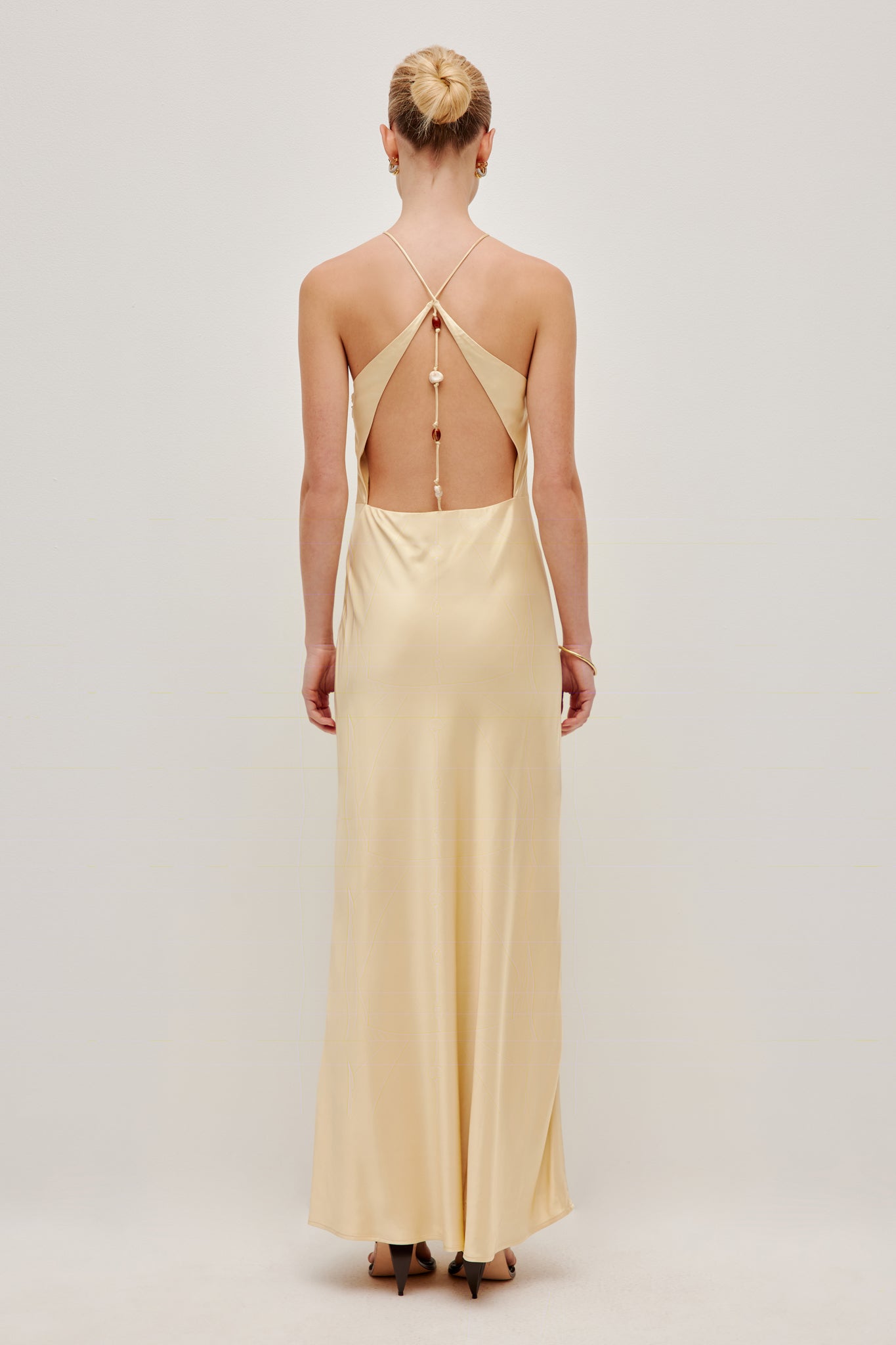 Valérinne Isadora Beaded Halter Maxi Dress