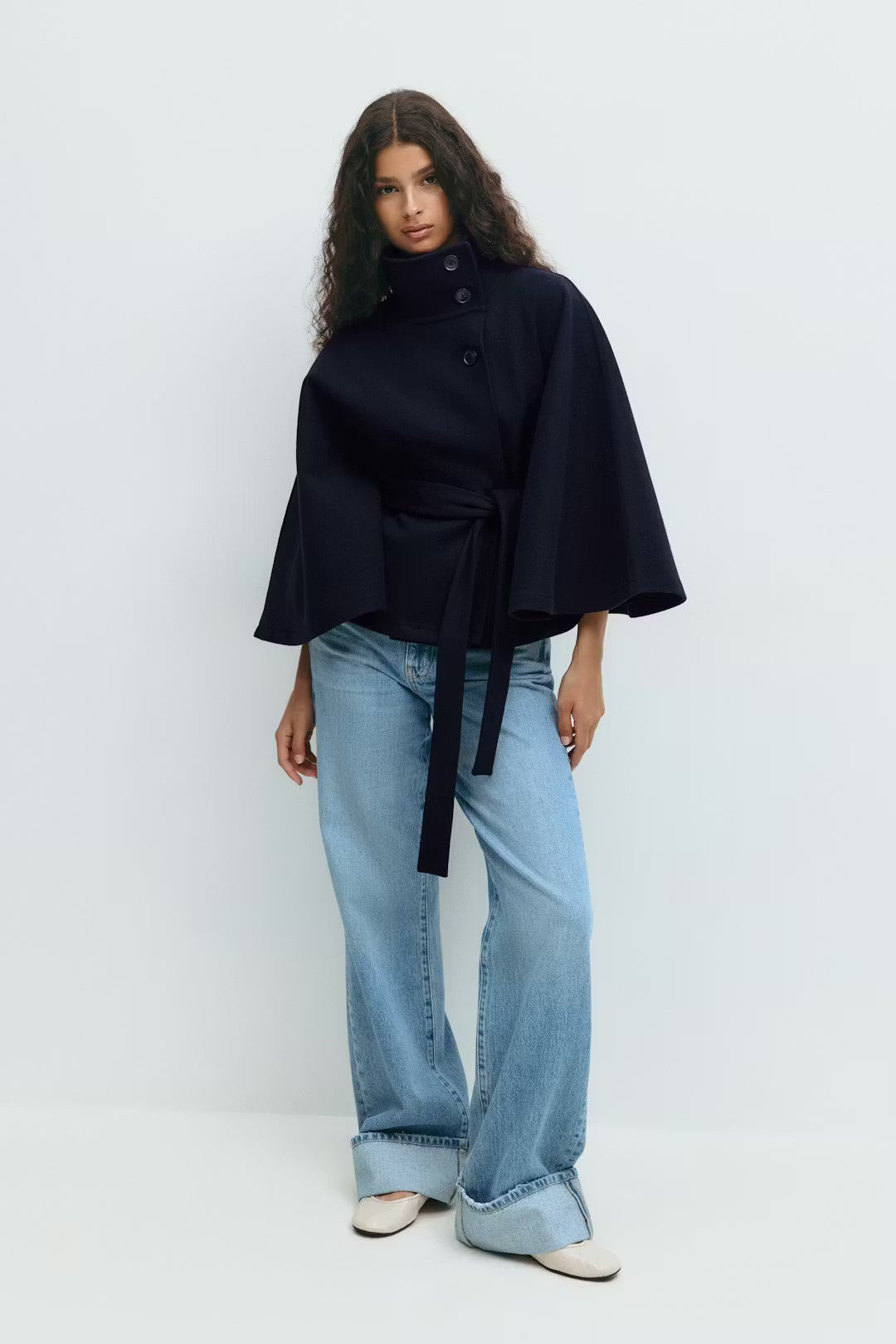 Valérinne Aveline Belted Cape Coat