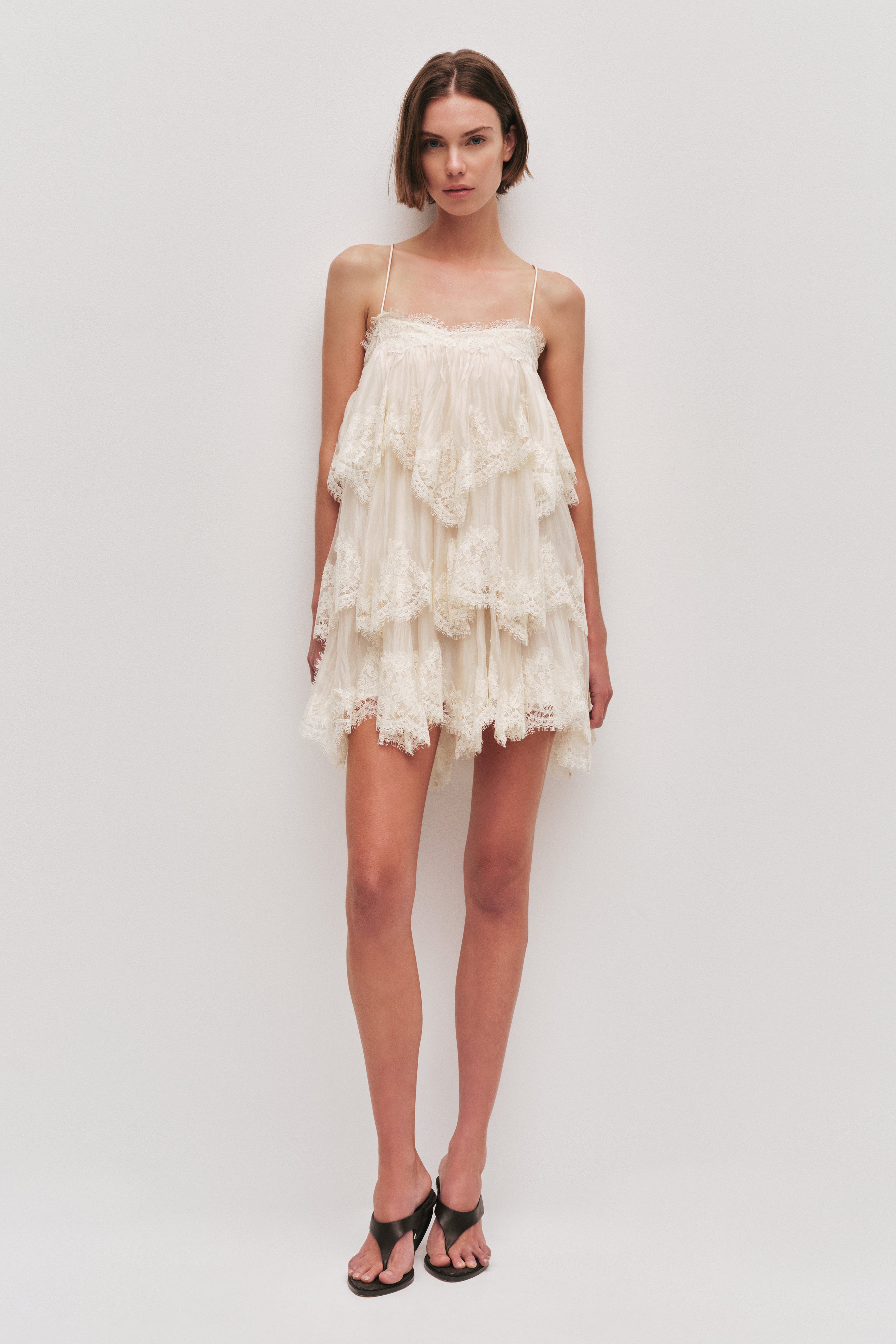 Valérinne Lace Tiered Mini Dress