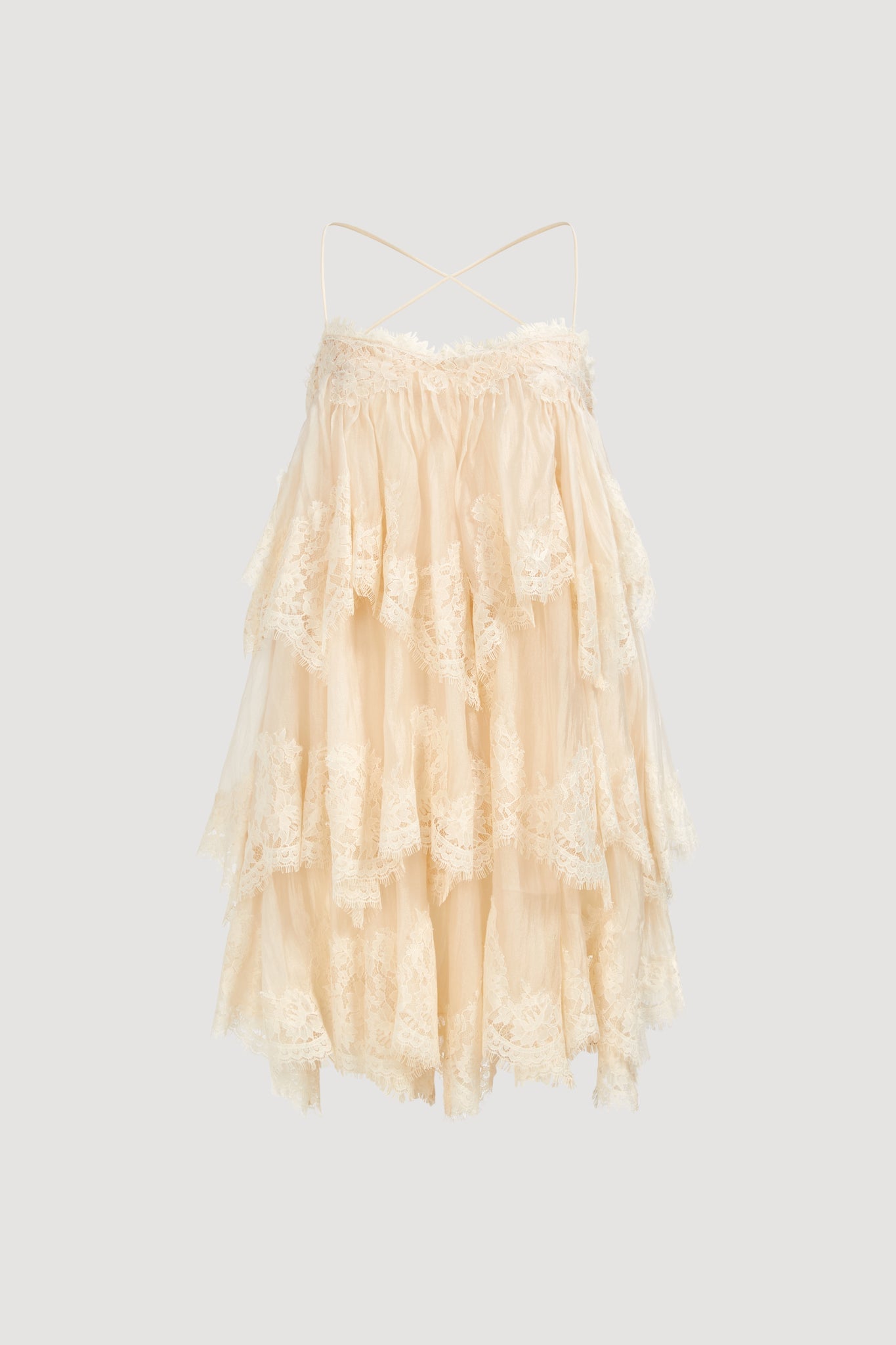 Valérinne Lace Tiered Mini Dress