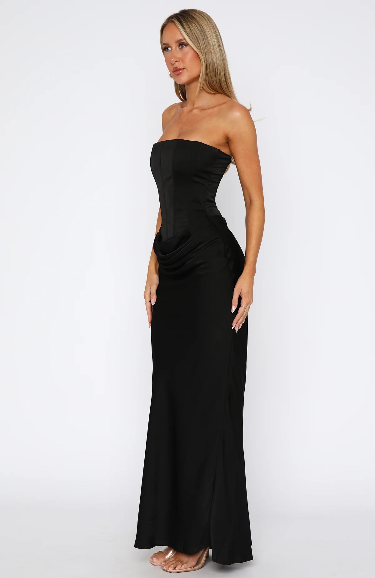 Valérinne Amora Draped Corset Maxi Dress