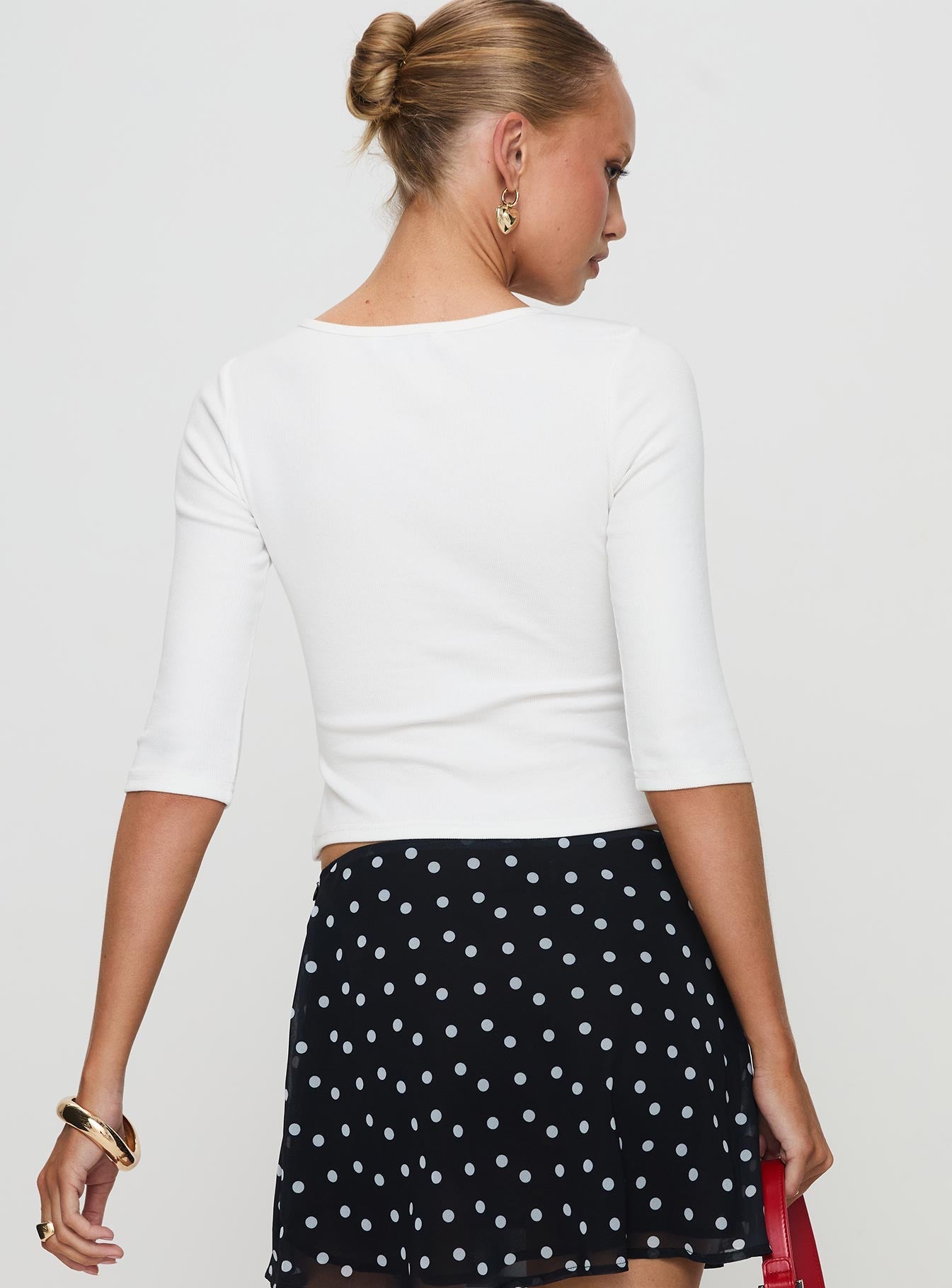 Valérinne Elaia Ribbed Three-Quarter Sleeve Top