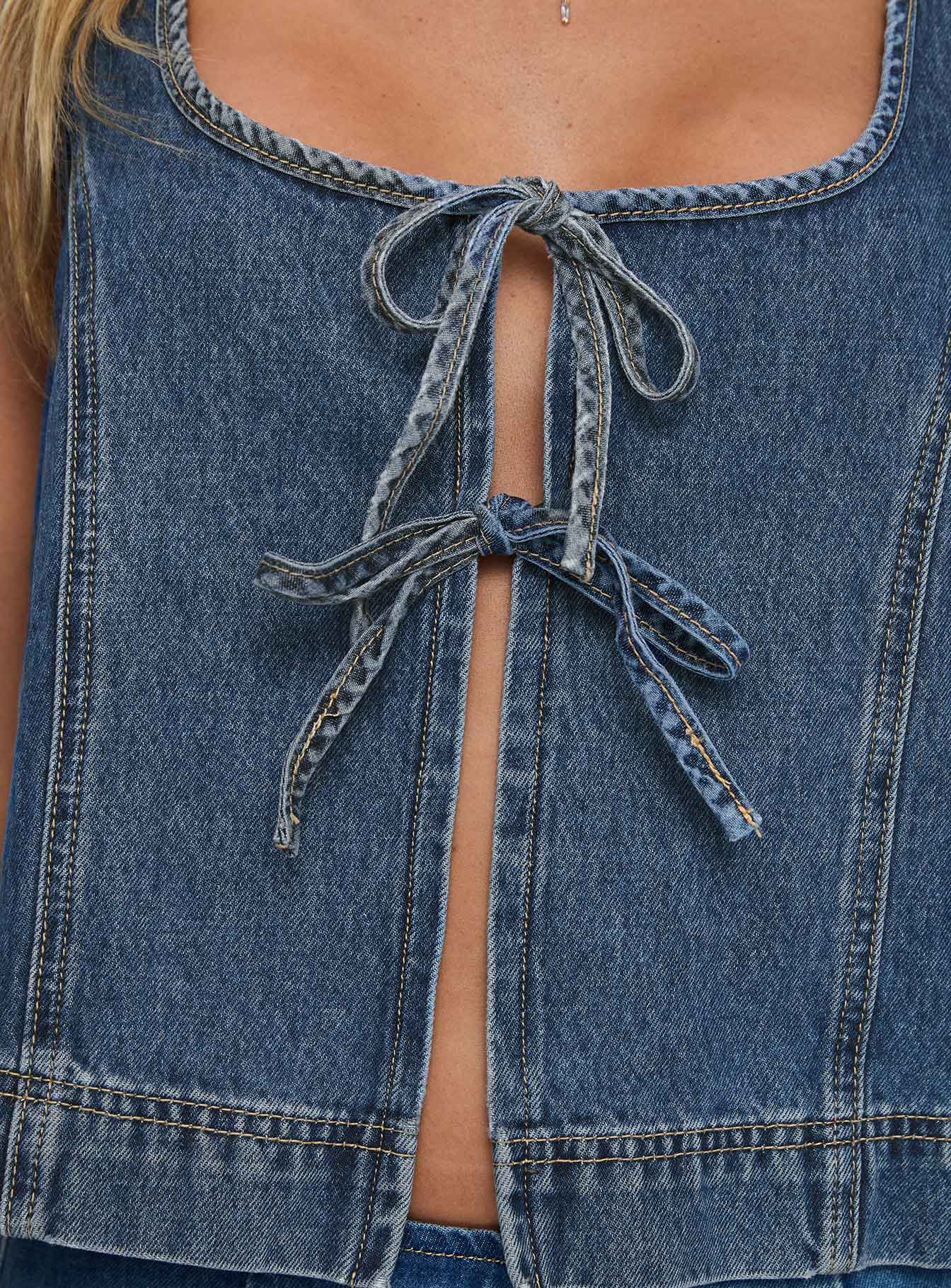 Valérinne Denim Tie Top