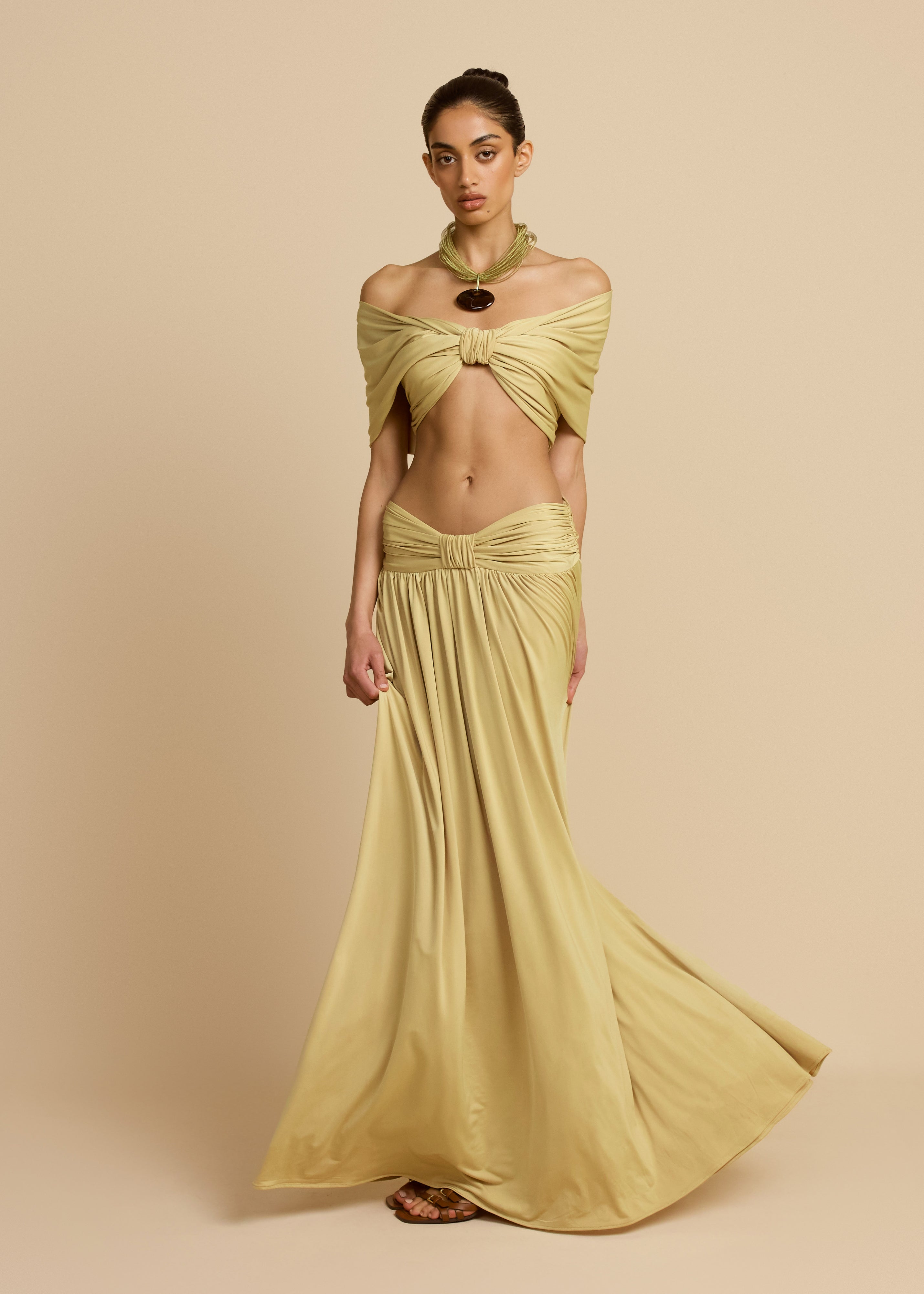 Valérinne Alessia Ruched Off-Shoulder Top