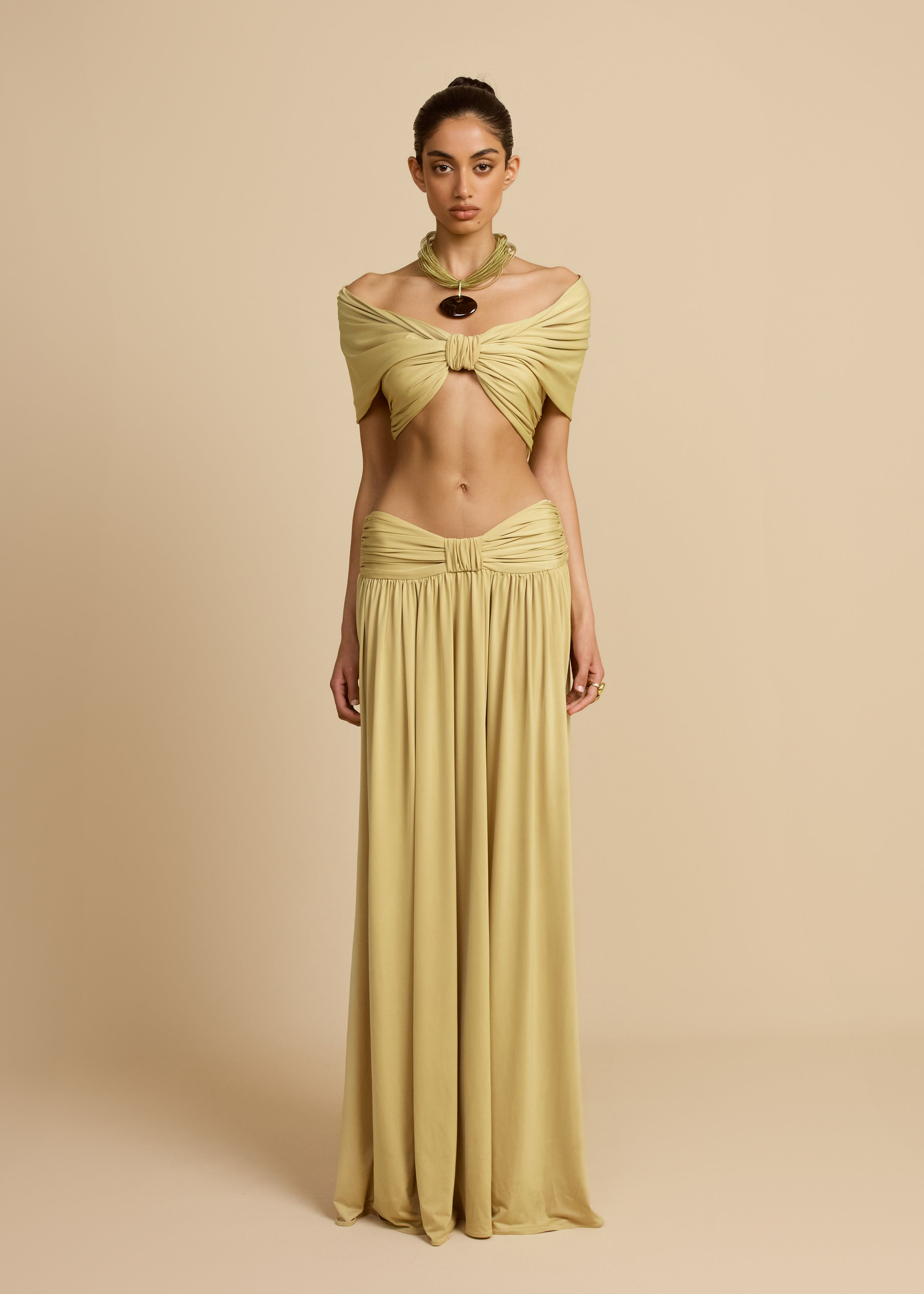 Valérinne Alessia Ruched Maxi Skirt