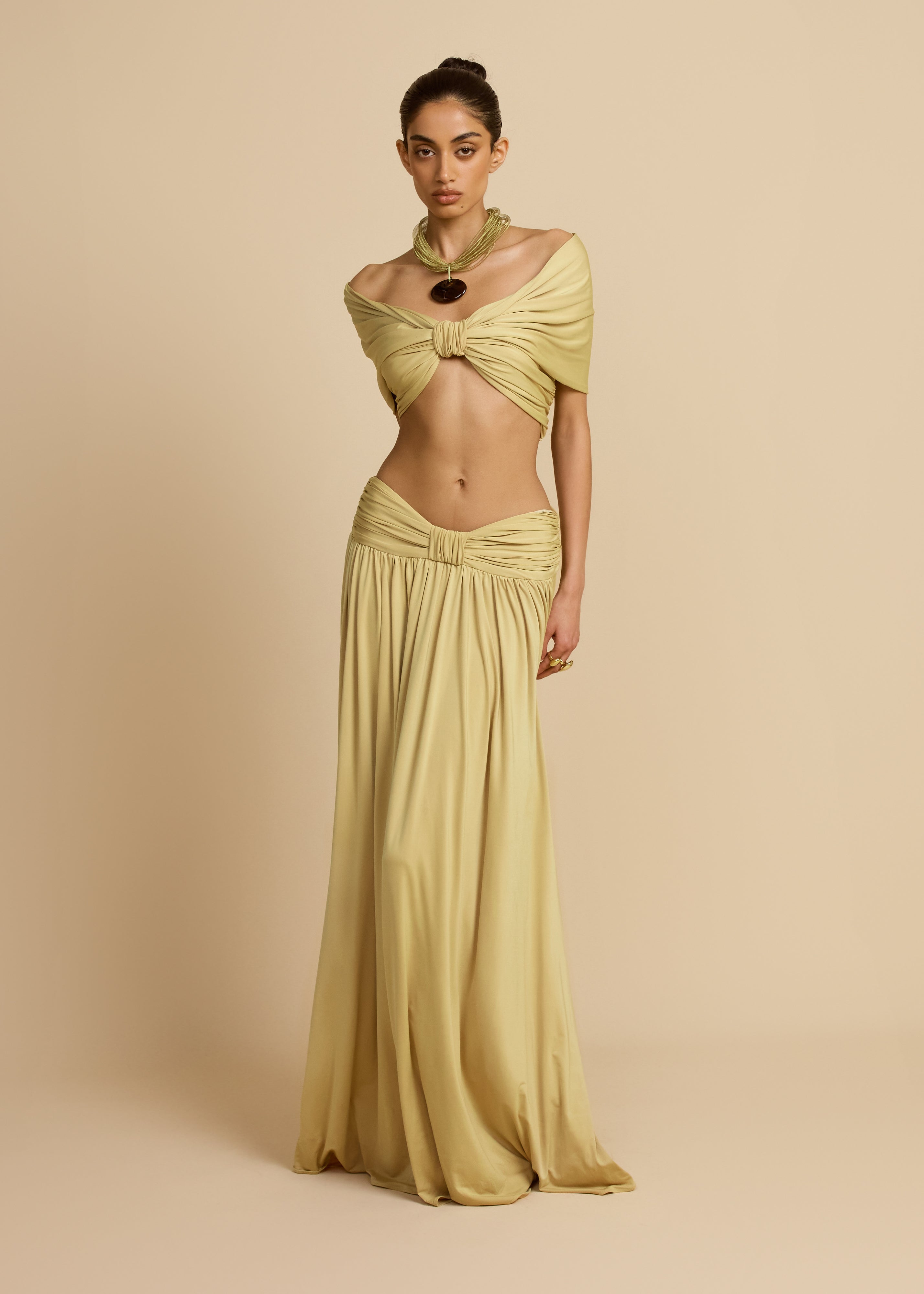 Valérinne Alessia Ruched Off-Shoulder Top
