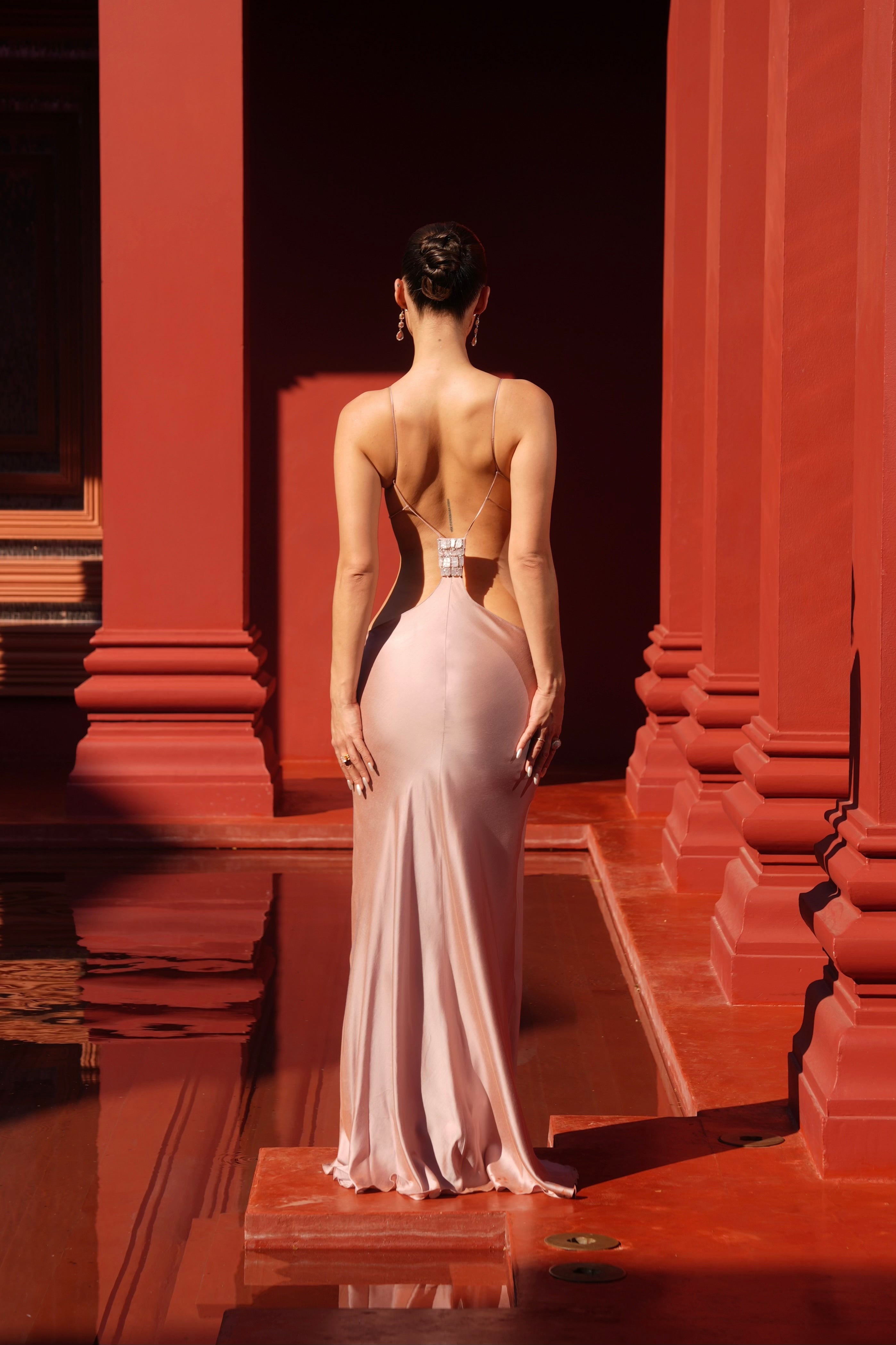 Valérinne Panraya Embroidered Mermaid Maxi Dress