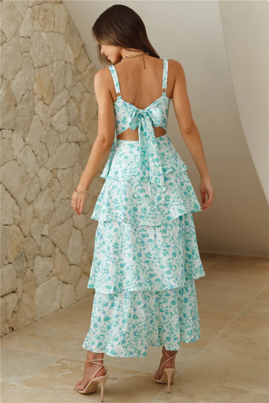 Valérinne Floréa Open-Back Maxi Dress