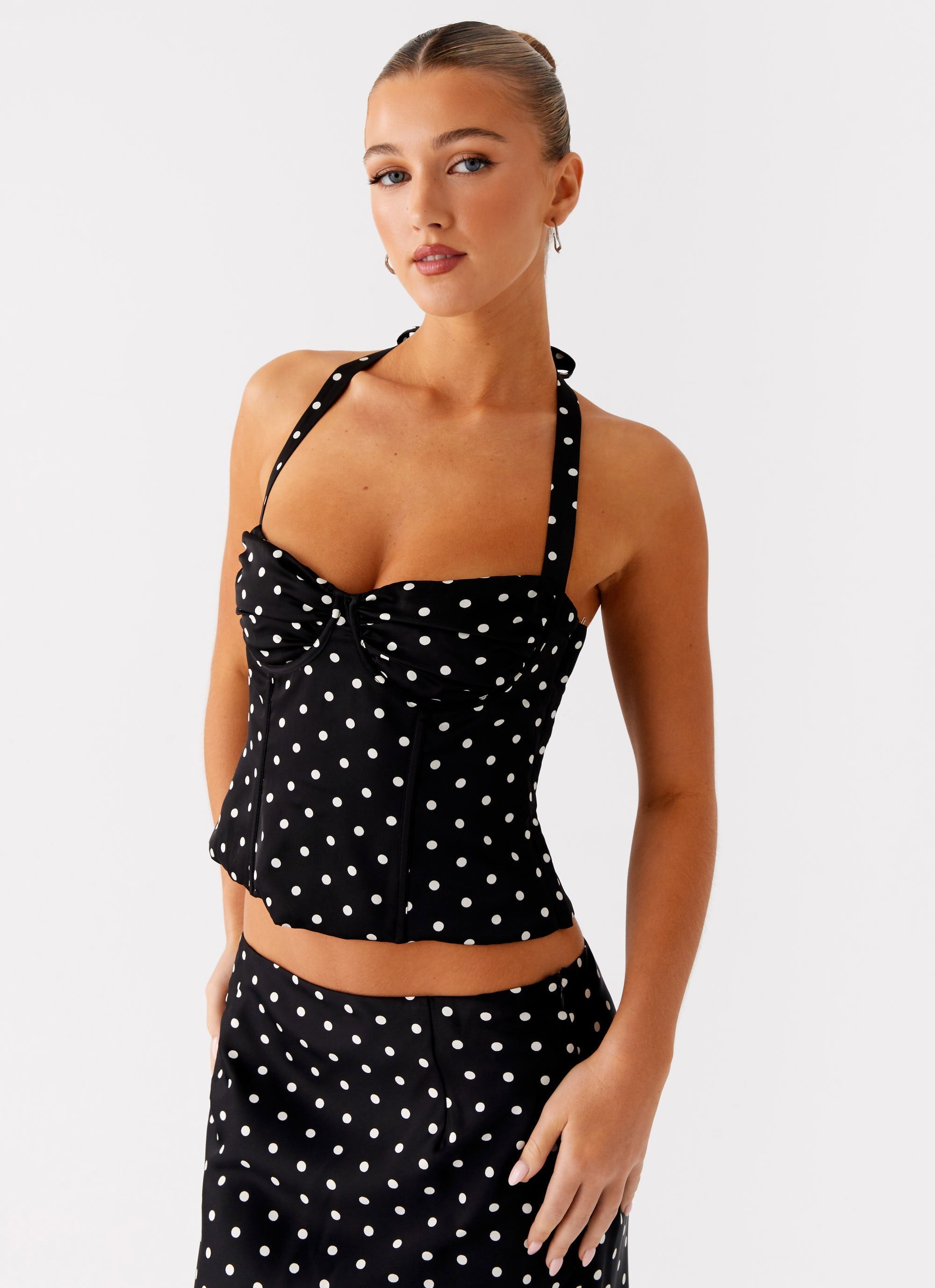 Valérinne Breanna Polka Dot Corset Top