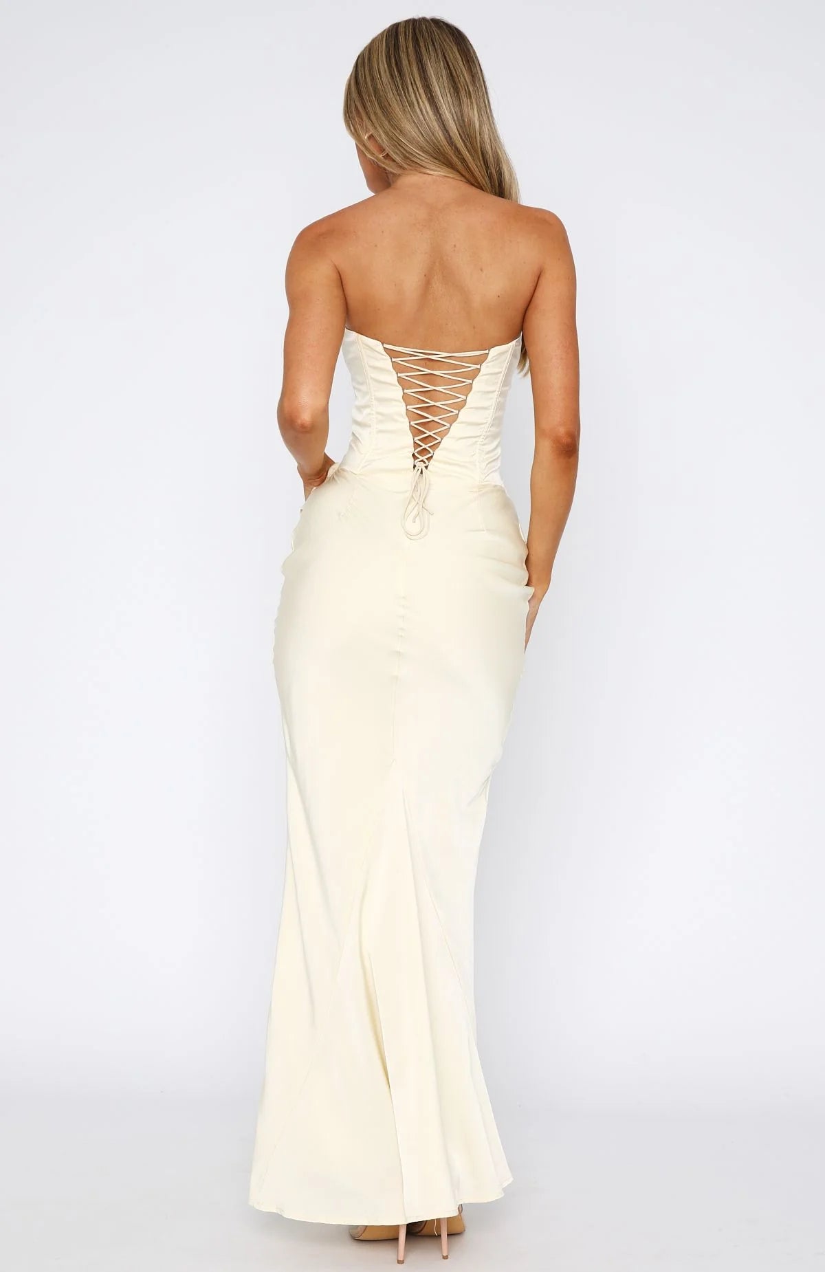 Valérinne Amora Draped Corset Maxi Dress