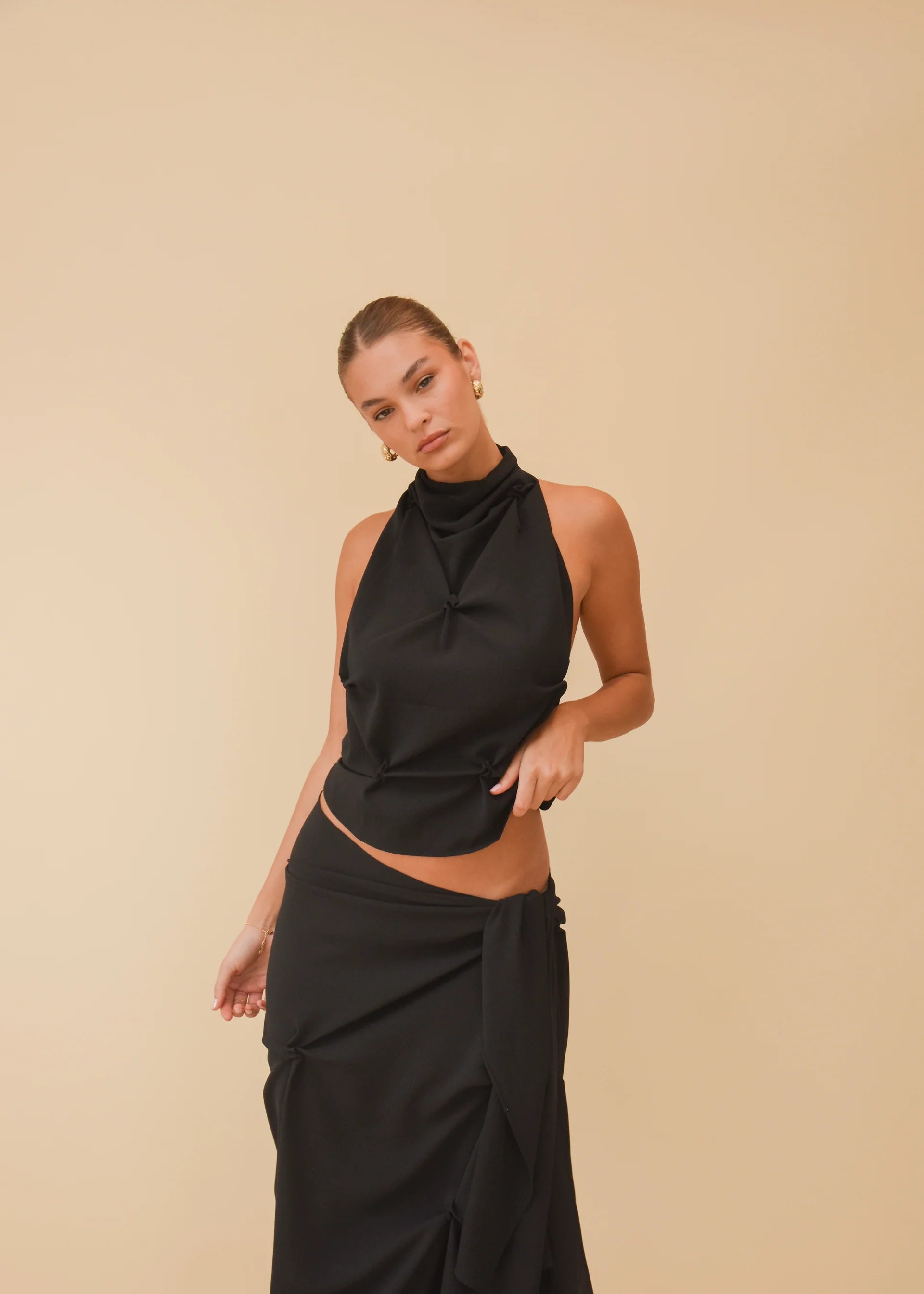 Valérinne Marbella Halter Draped Top