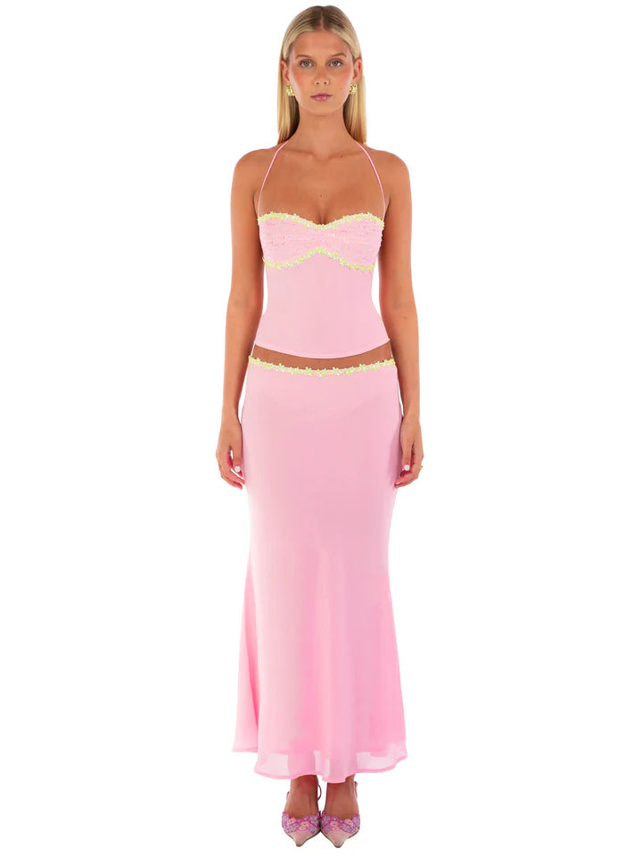 Valérinne Jemima Beaded Midi Skirt